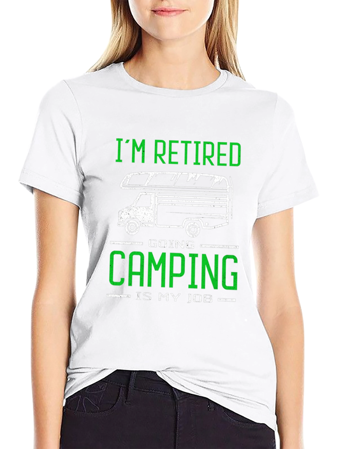 Retired Camping Job T-Shirt: Black Graphic Tee