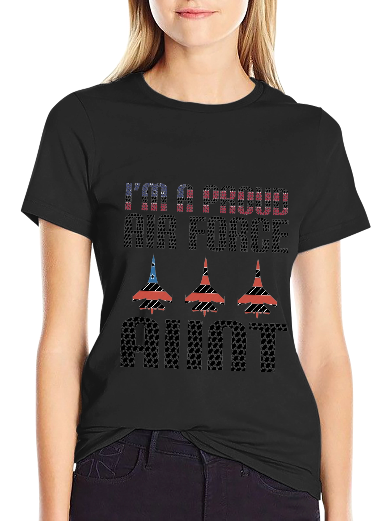 Proud Air Force Aunt Graphic T-Shirt