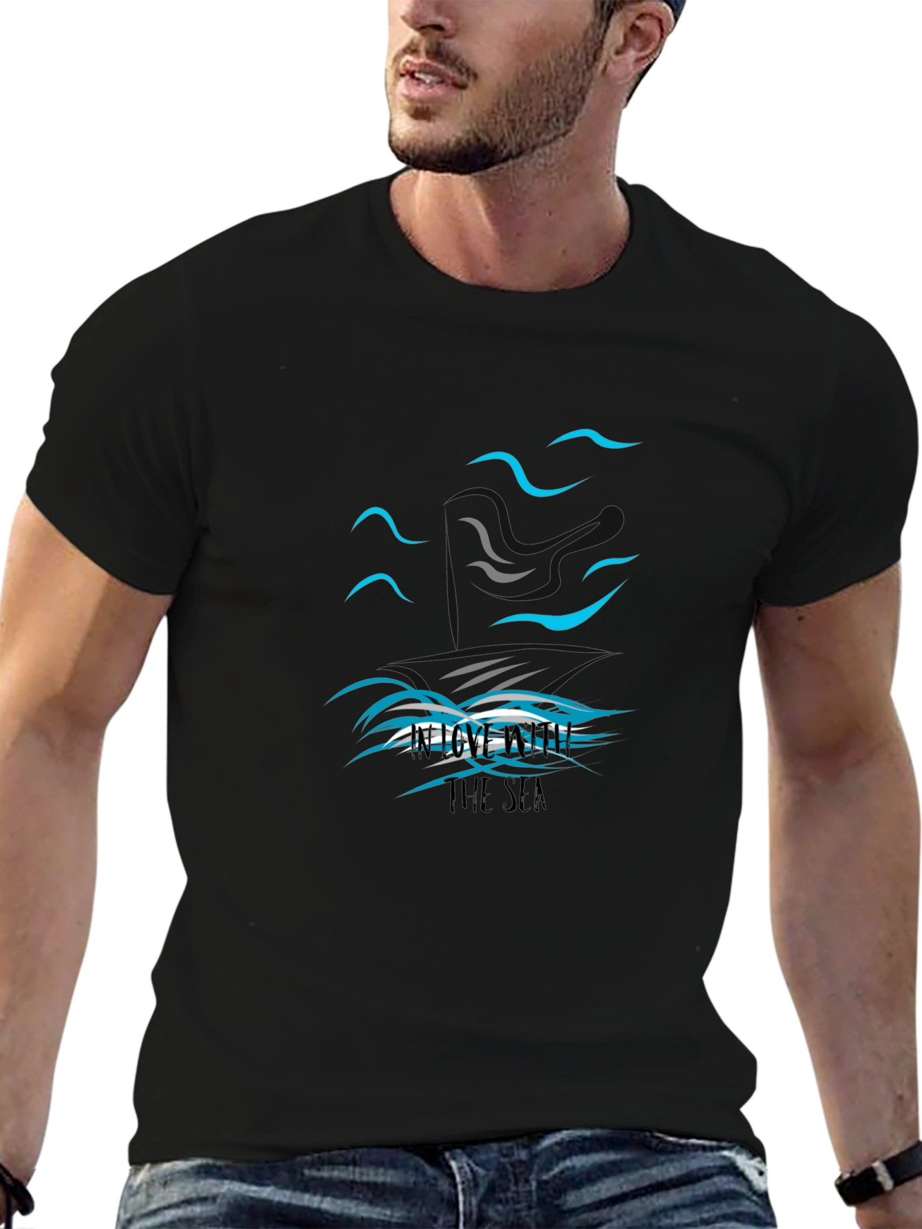 In Love With The Sea Black T-Shirt