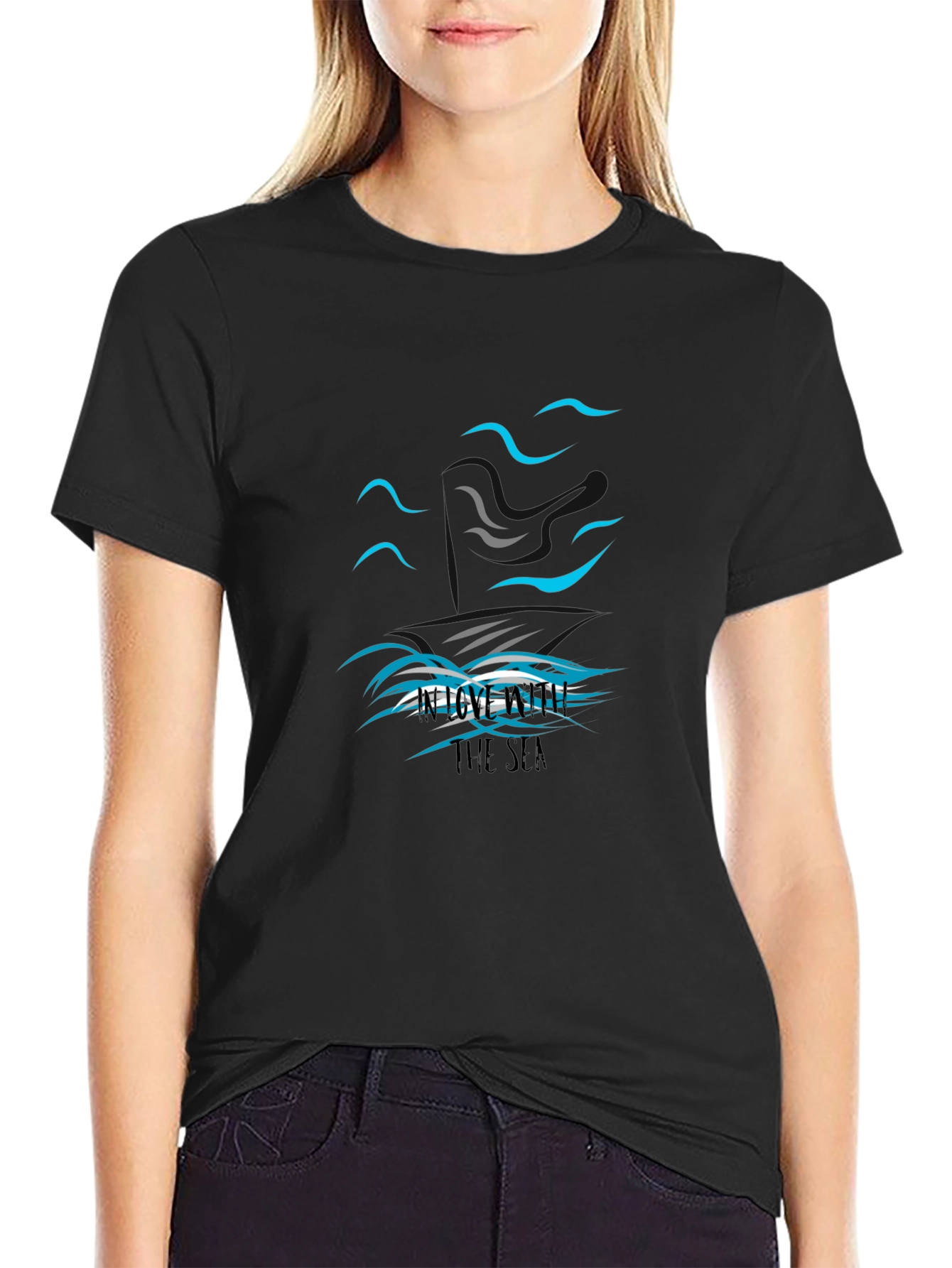 In Love With The Sea Black T-Shirt