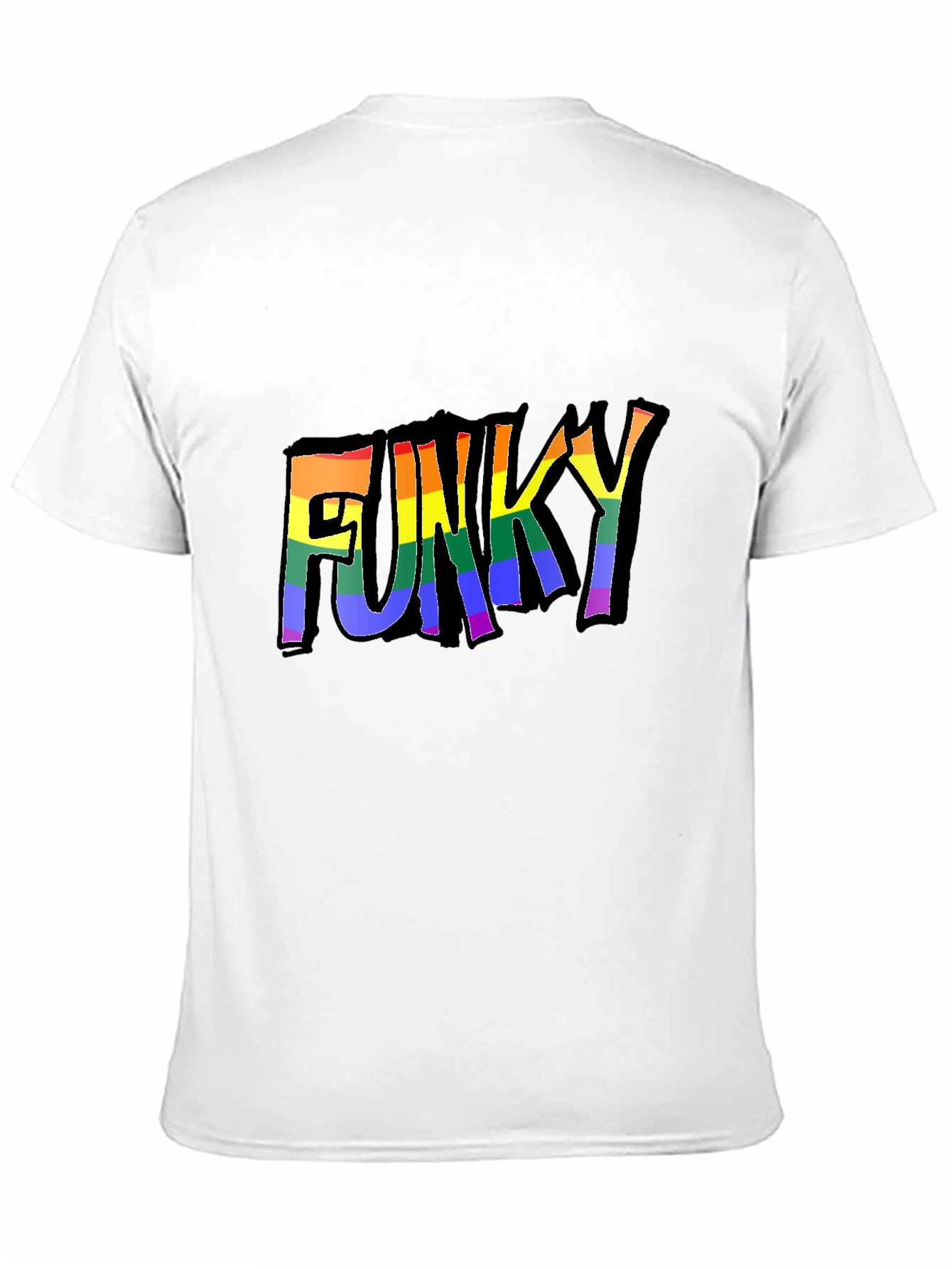 Funky Rainbow Text Graphic T-Shirt - Black
