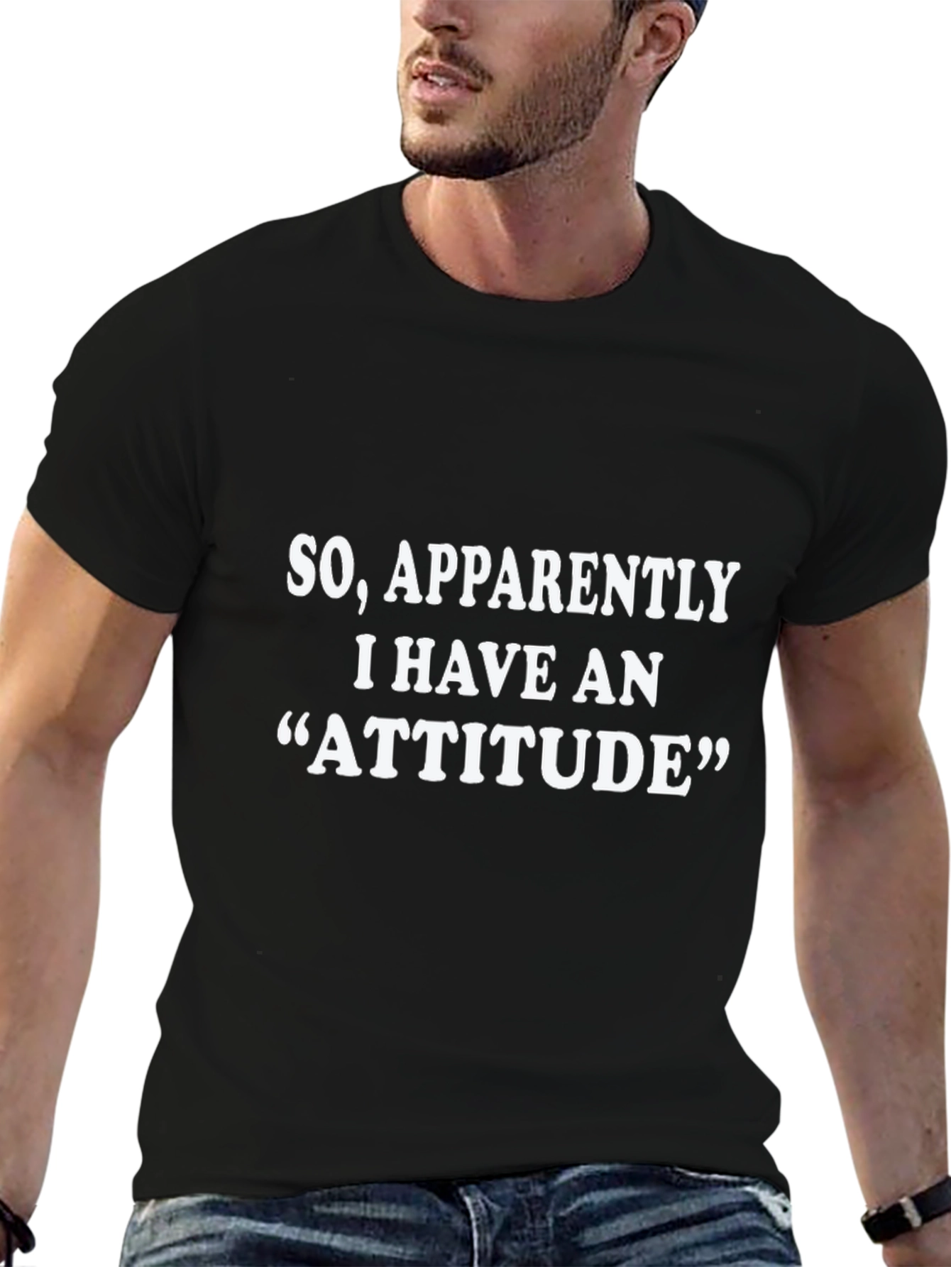 Attitude Statement Black Graphic T-Shirt
