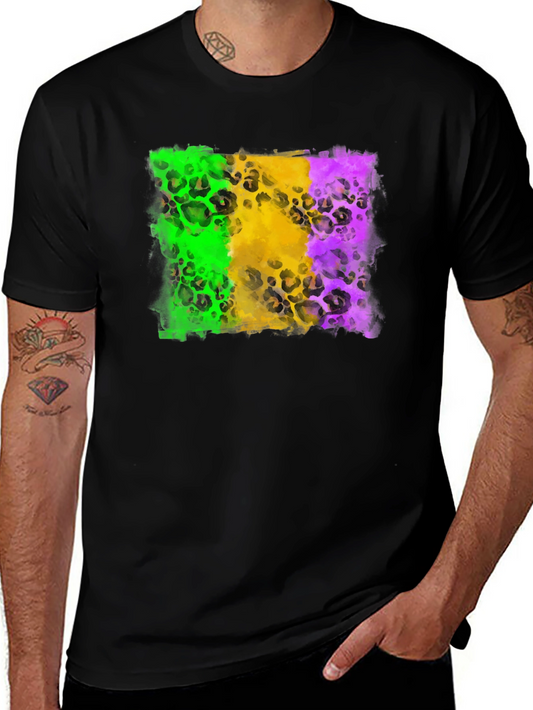 Mardi Gras Leopard Print T-Shirt