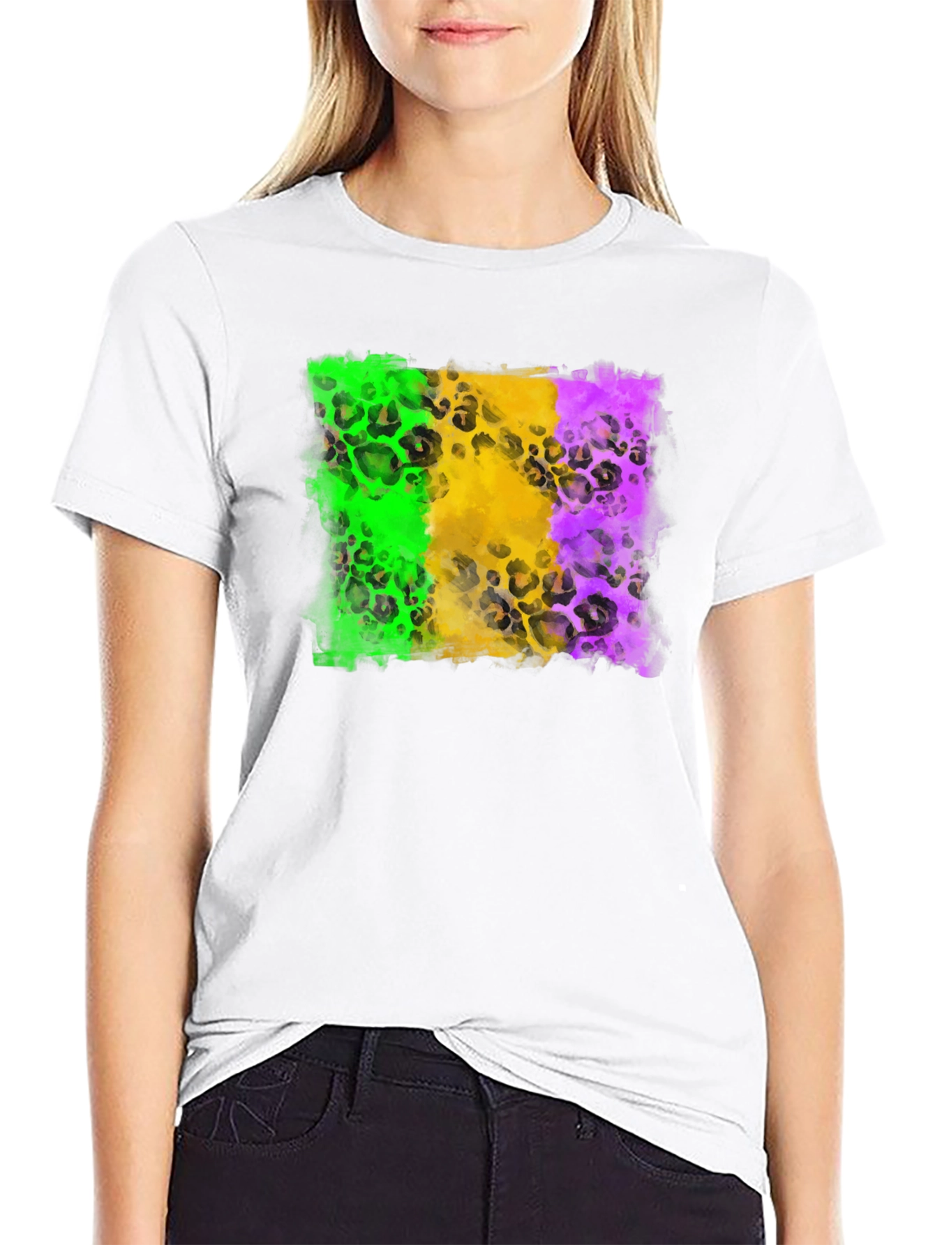 Mardi Gras Leopard Print T-Shirt