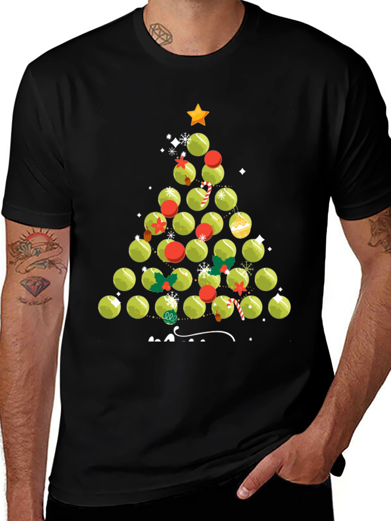 Tennis Ball Christmas Tree T-Shirt