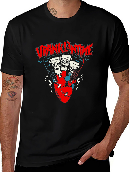 Frankenstein Heart Pistons Graphic Tee - Black