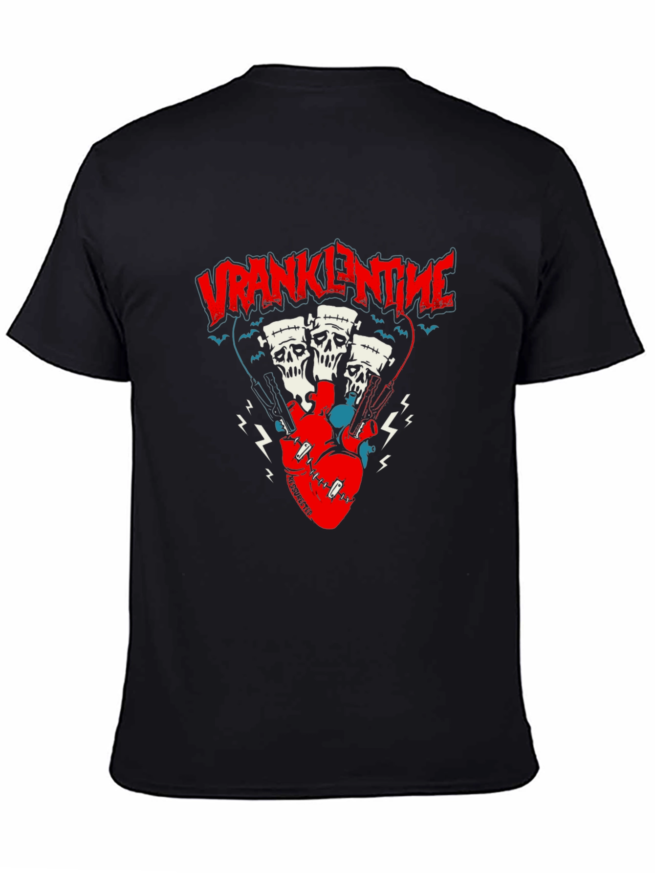 Frankenstein Heart Pistons Graphic Tee - Black