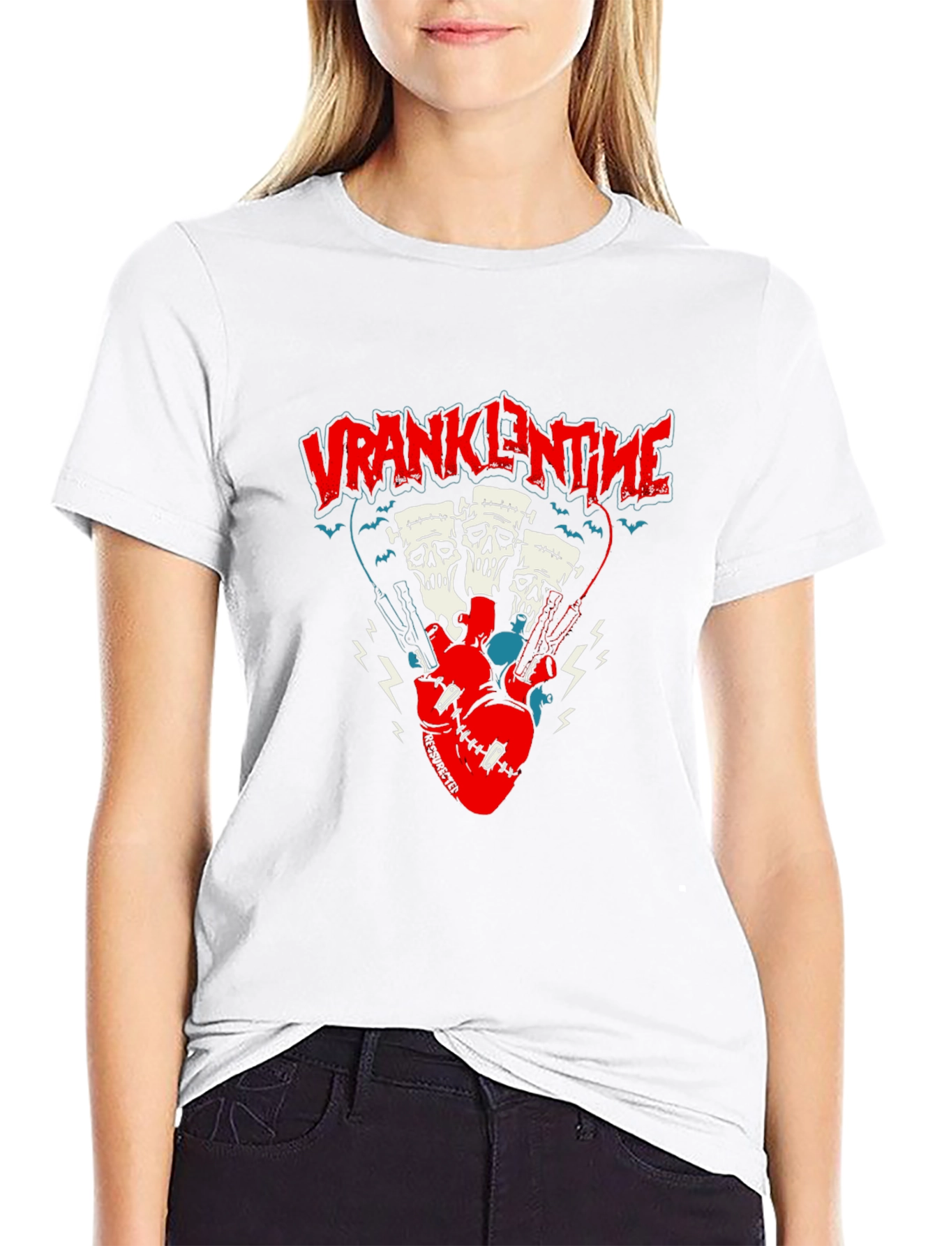 Frankenstein Heart Pistons Graphic Tee - Black
