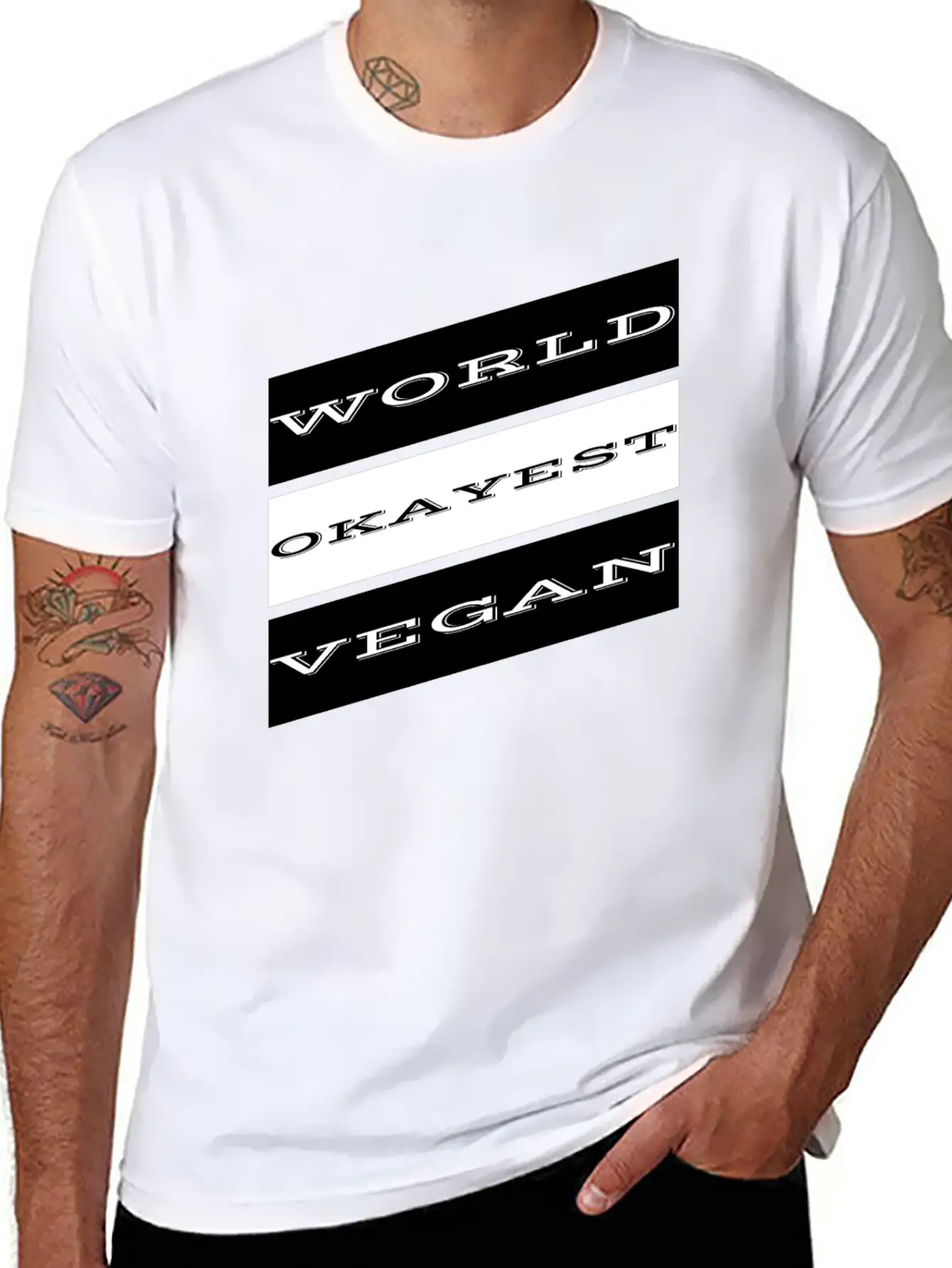 Vegan - World Okayest Vegan Unisex Casual T-Shirt – Clean Design For Daily Comfort