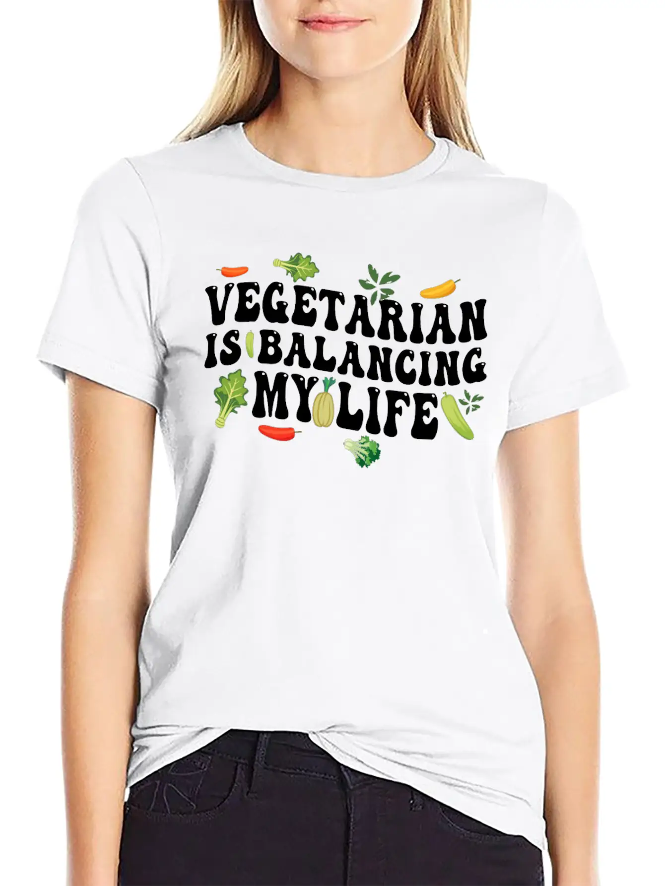Vegetarian Balancing My Life Unisex Casual T-Shirt – Clean Design For Daily Comfort