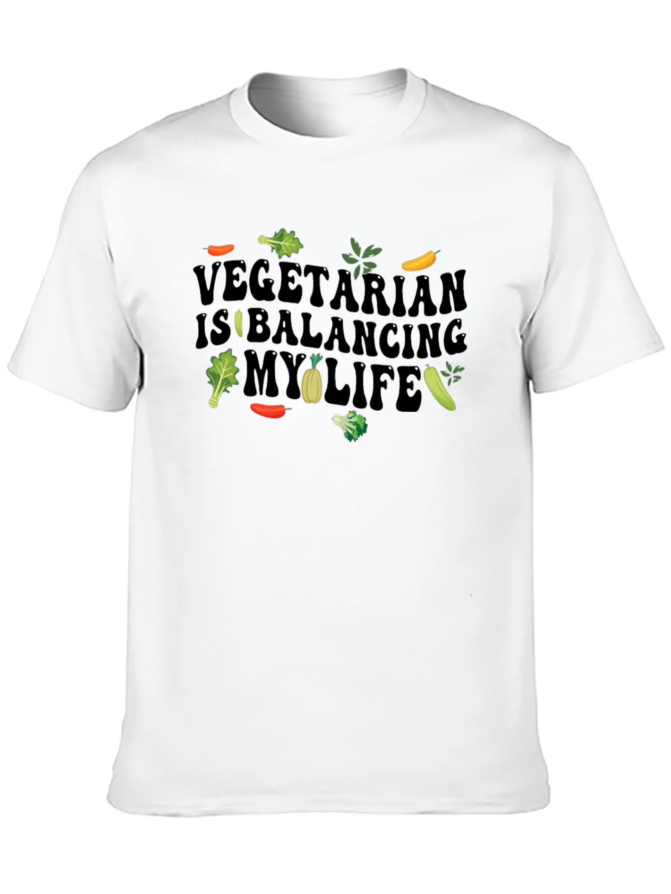 Vegetarian Balancing My Life Unisex Casual T-Shirt – Clean Design For Daily Comfort