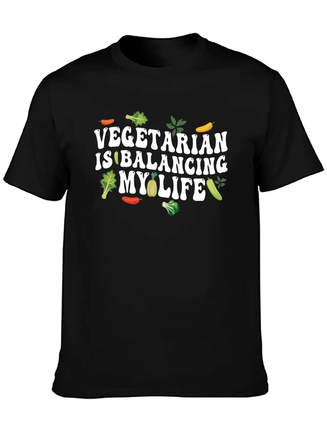 Vegetarian Balancing My Life Unisex Casual T-Shirt – Clean Design For Daily Comfort