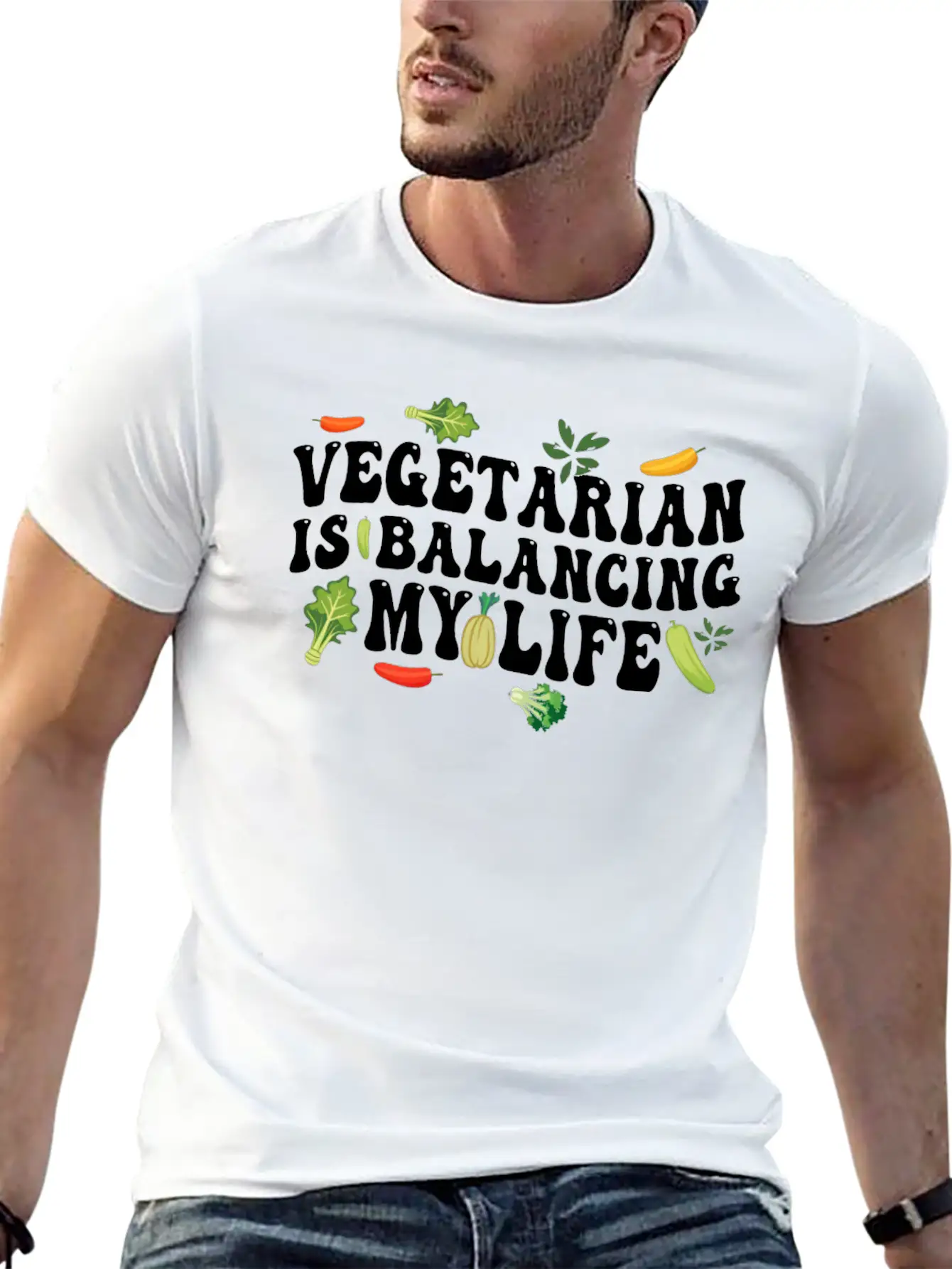 Vegetarian Balancing My Life Unisex Casual T-Shirt – Clean Design For Daily Comfort