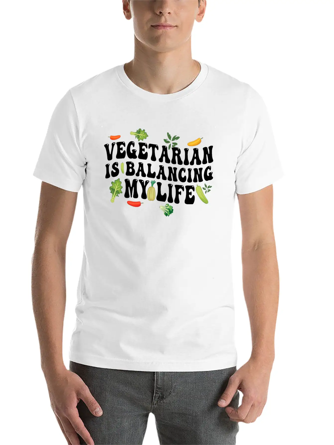Vegetarian Balancing My Life Unisex Casual T-Shirt – Clean Design For Daily Comfort