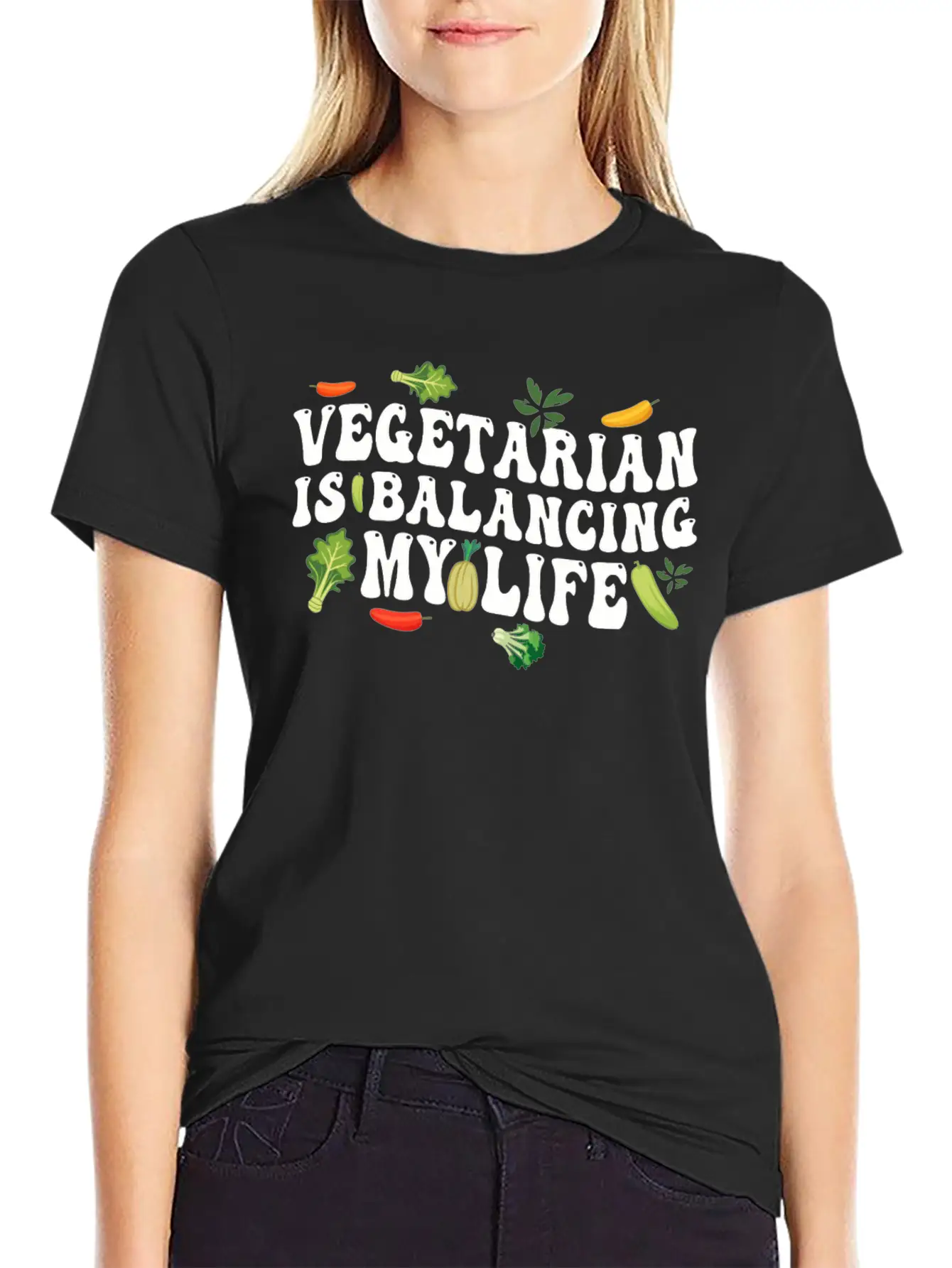 Vegetarian Balancing My Life Unisex Casual T-Shirt – Clean Design For Daily Comfort