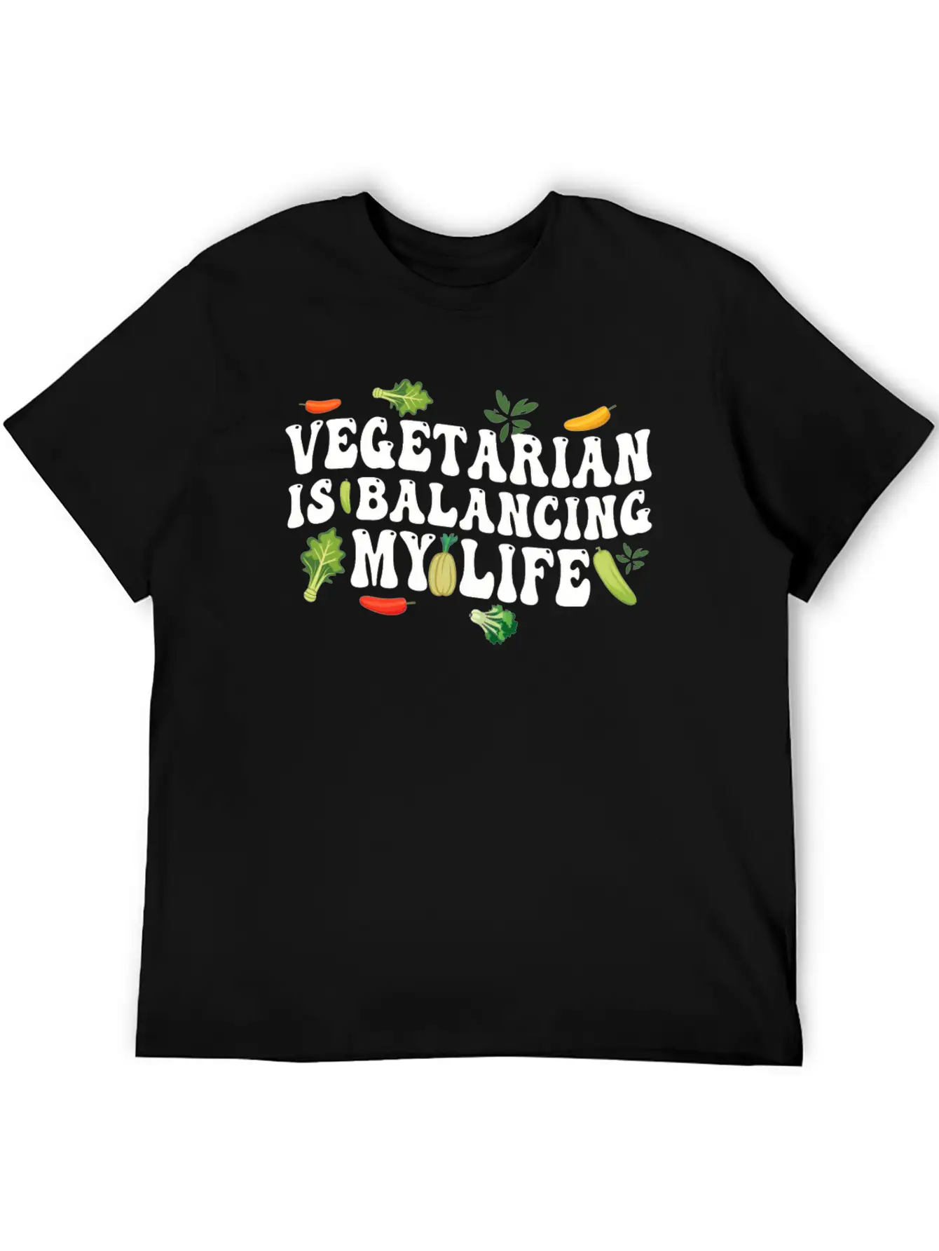 Vegetarian Balancing My Life Unisex Casual T-Shirt – Clean Design For Daily Comfort