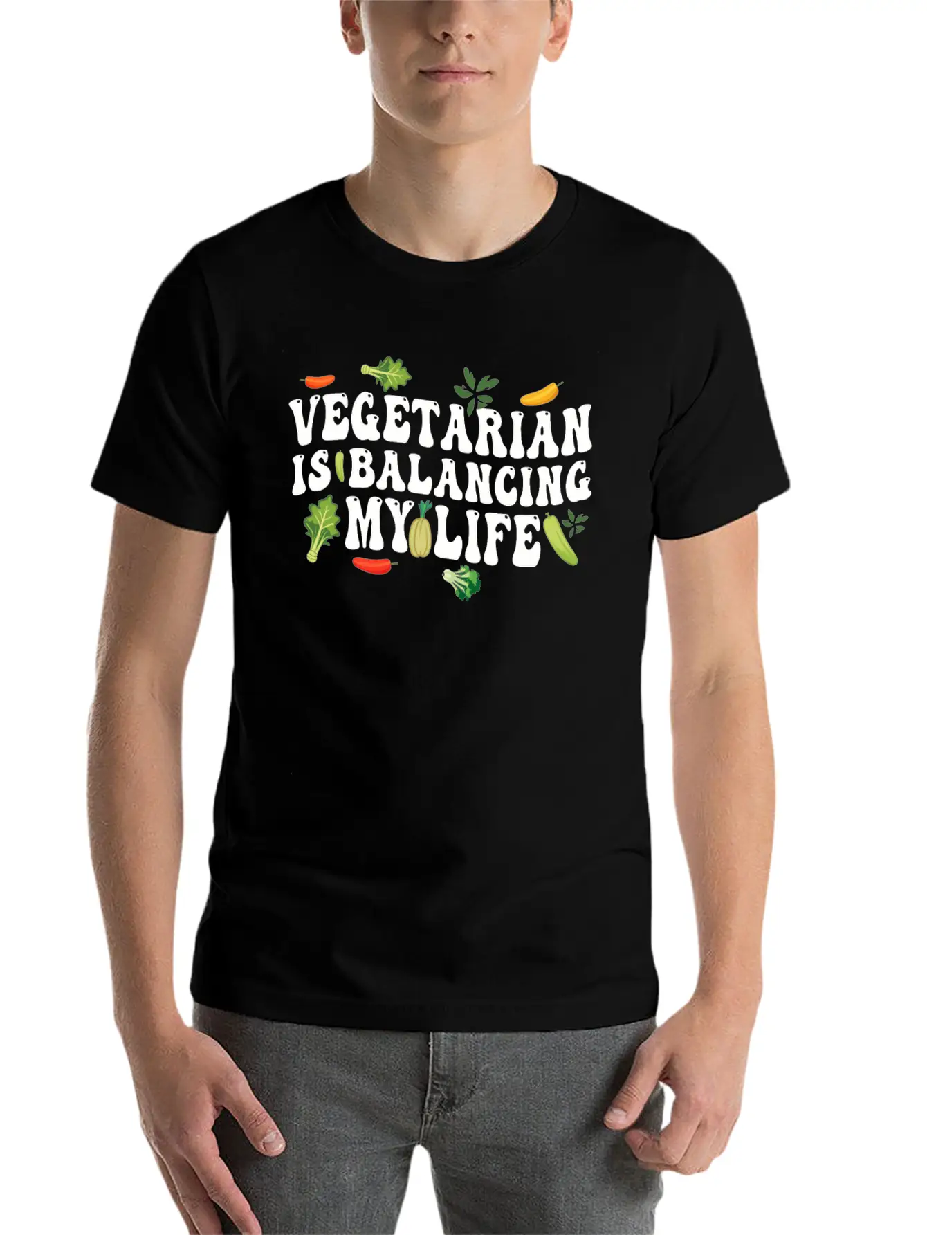 Vegetarian Balancing My Life Unisex Casual T-Shirt – Clean Design For Daily Comfort