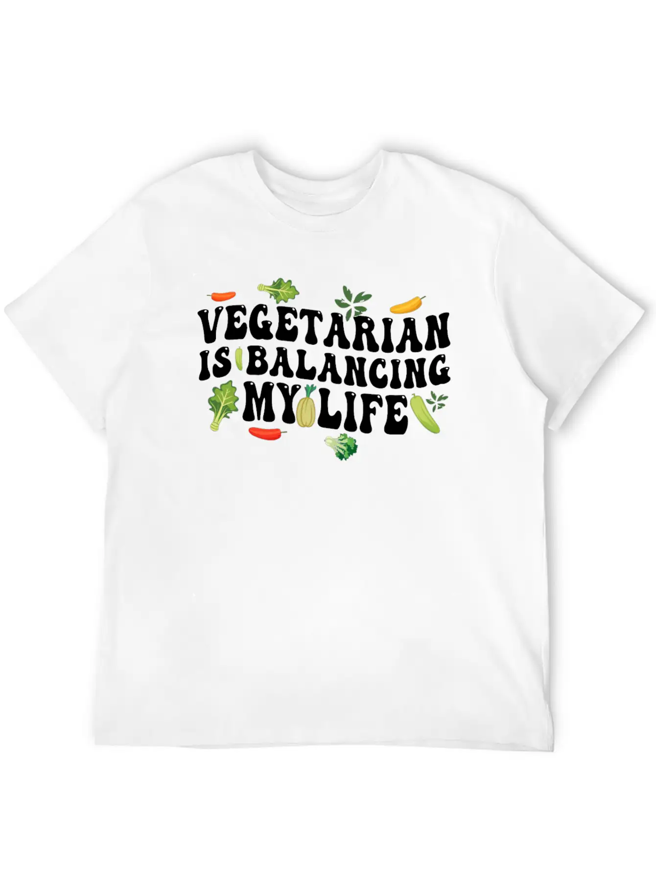 Vegetarian Balancing My Life Unisex Casual T-Shirt – Clean Design For Daily Comfort