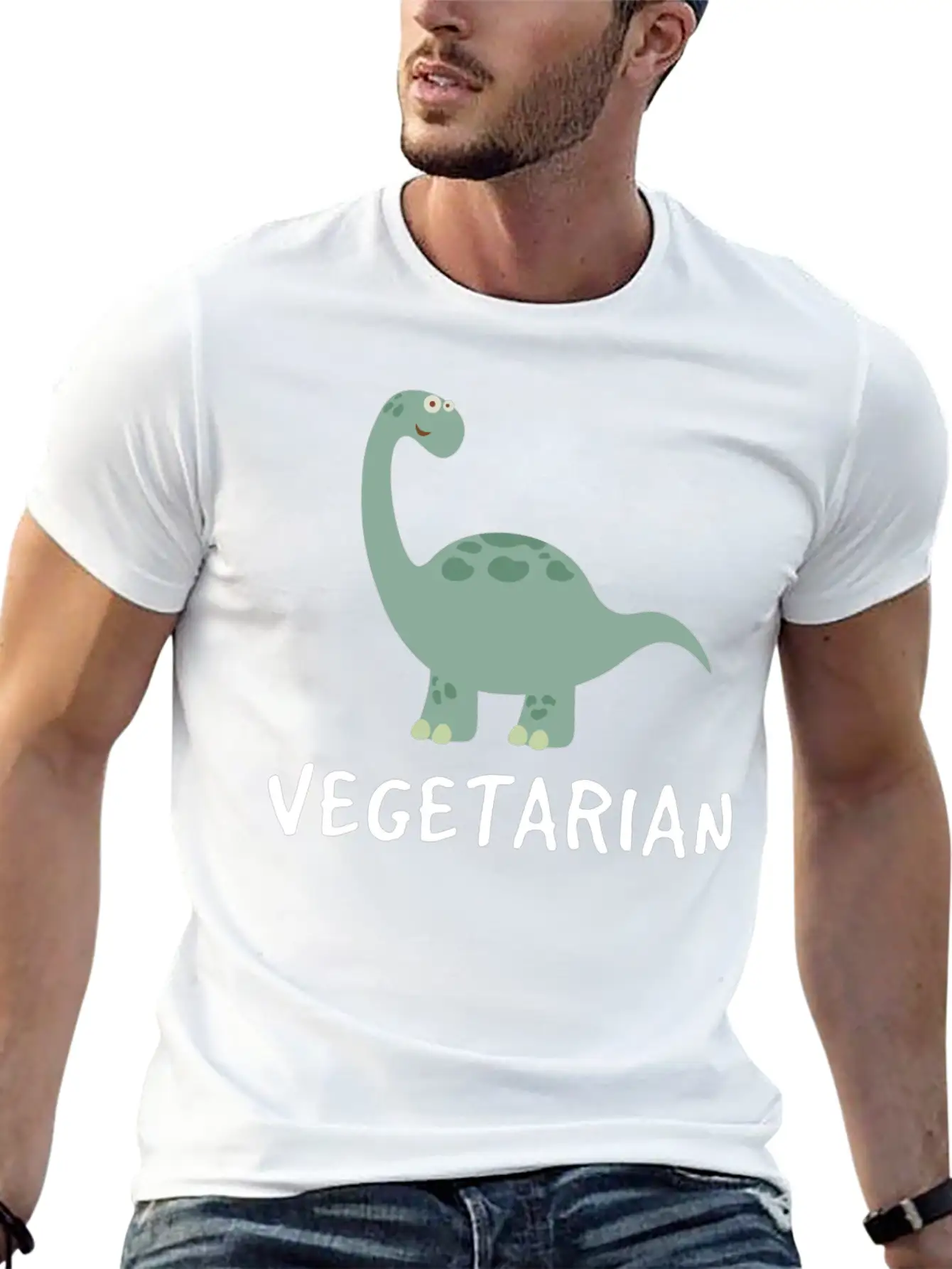 Vegetarian Dino Unisex Casual T-Shirt – Clean Design For Daily Comfort