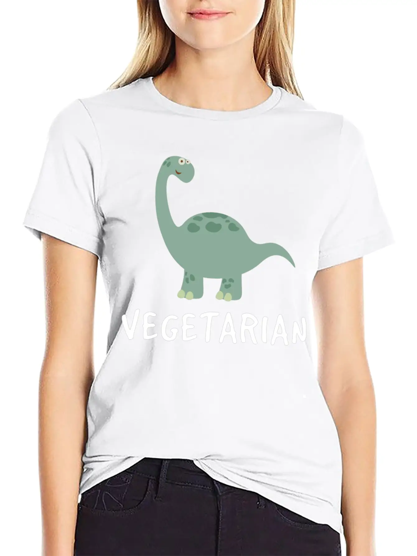 Vegetarian Dino Unisex Casual T-Shirt – Clean Design For Daily Comfort