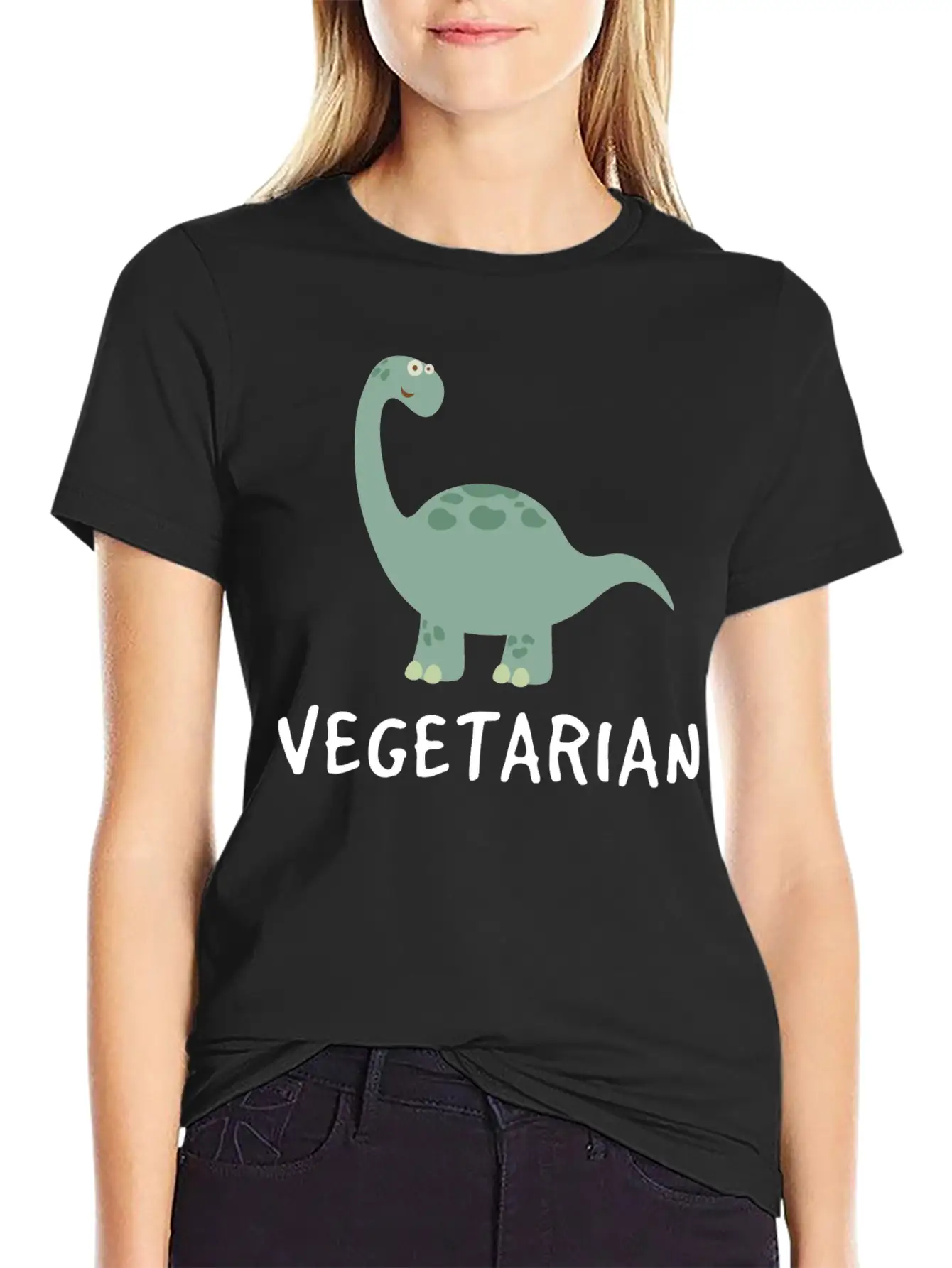 Vegetarian Dino Unisex Casual T-Shirt – Clean Design For Daily Comfort