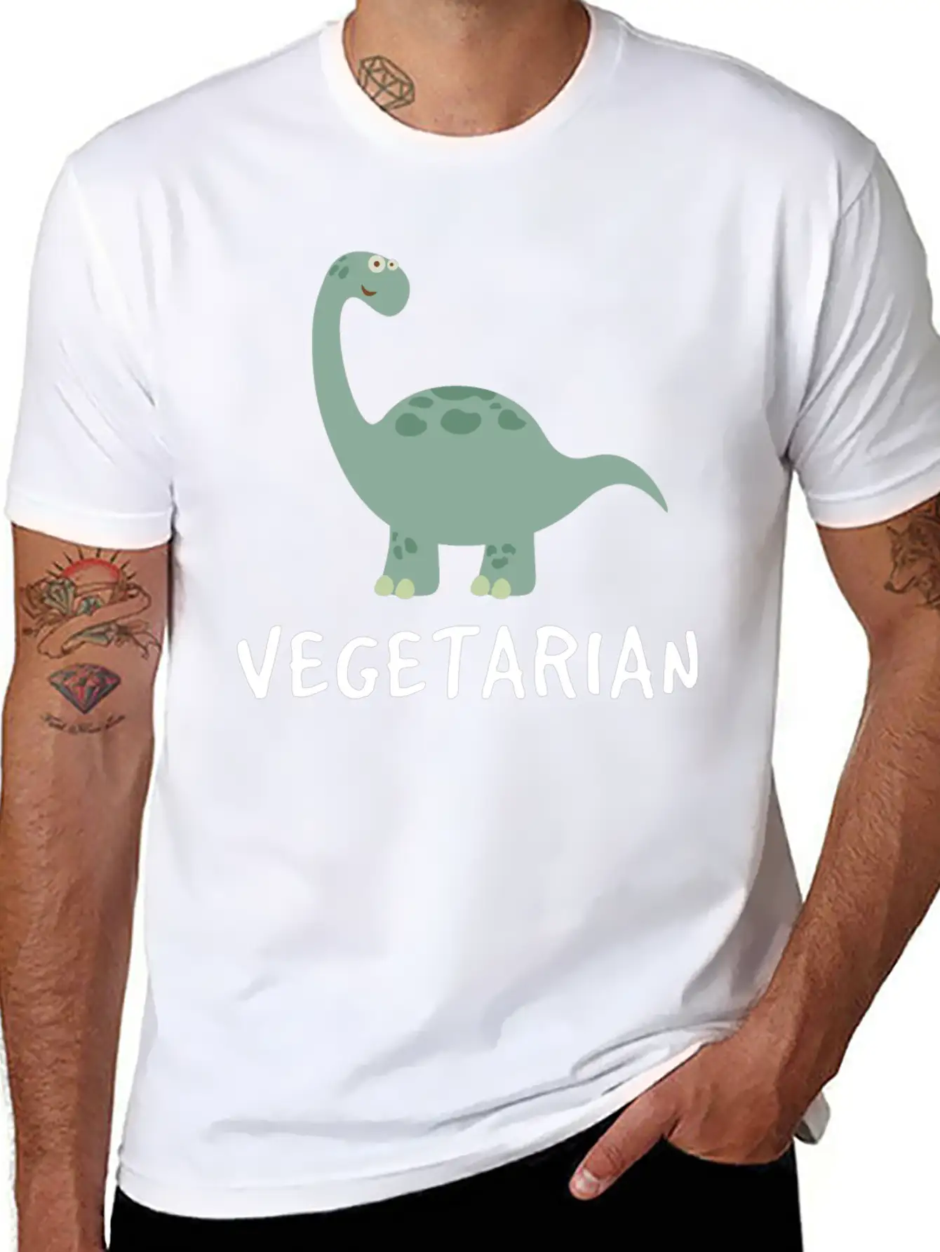 Vegetarian Dino Unisex Casual T-Shirt – Clean Design For Daily Comfort