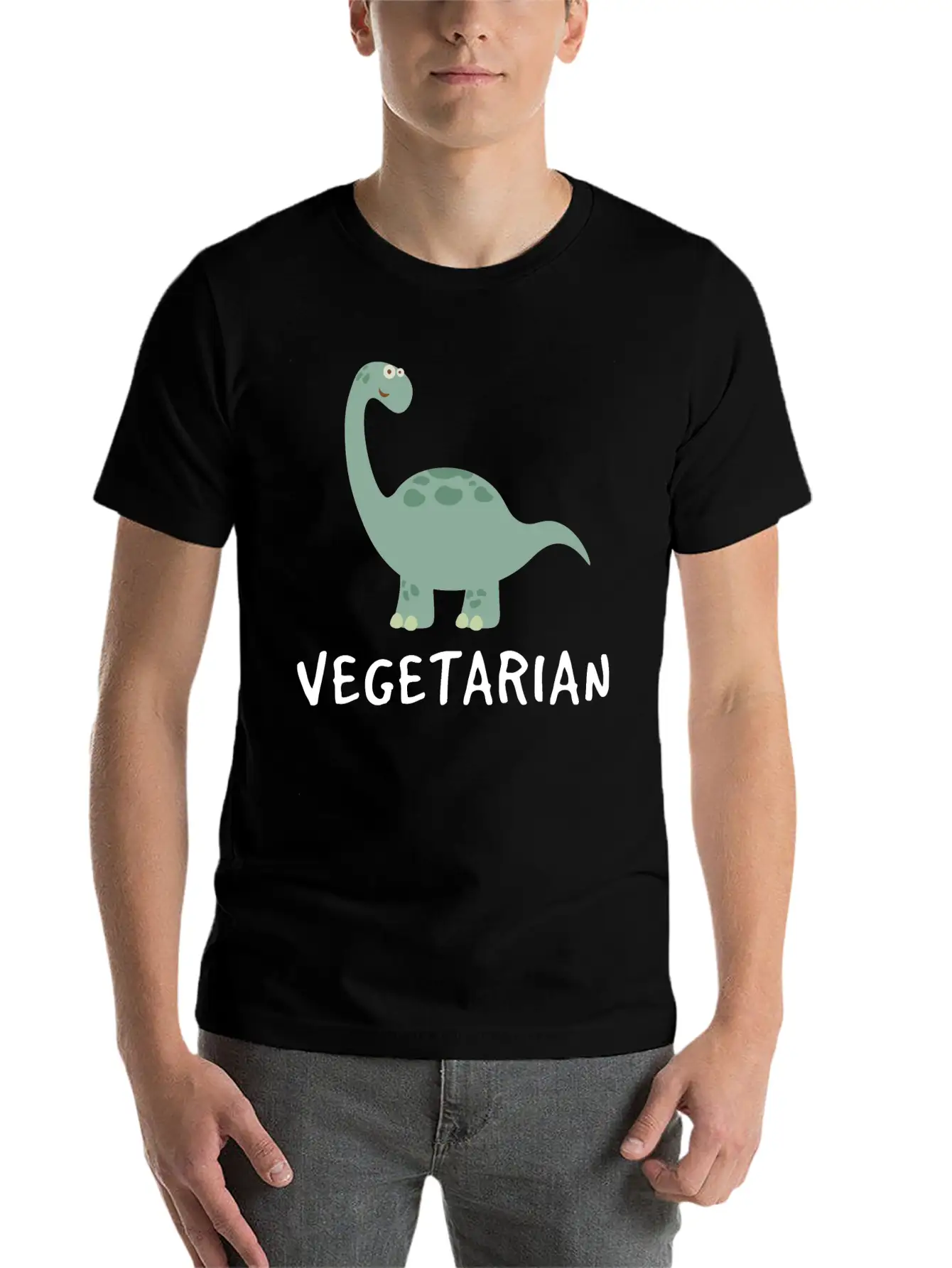 Vegetarian Dino Unisex Casual T-Shirt – Clean Design For Daily Comfort