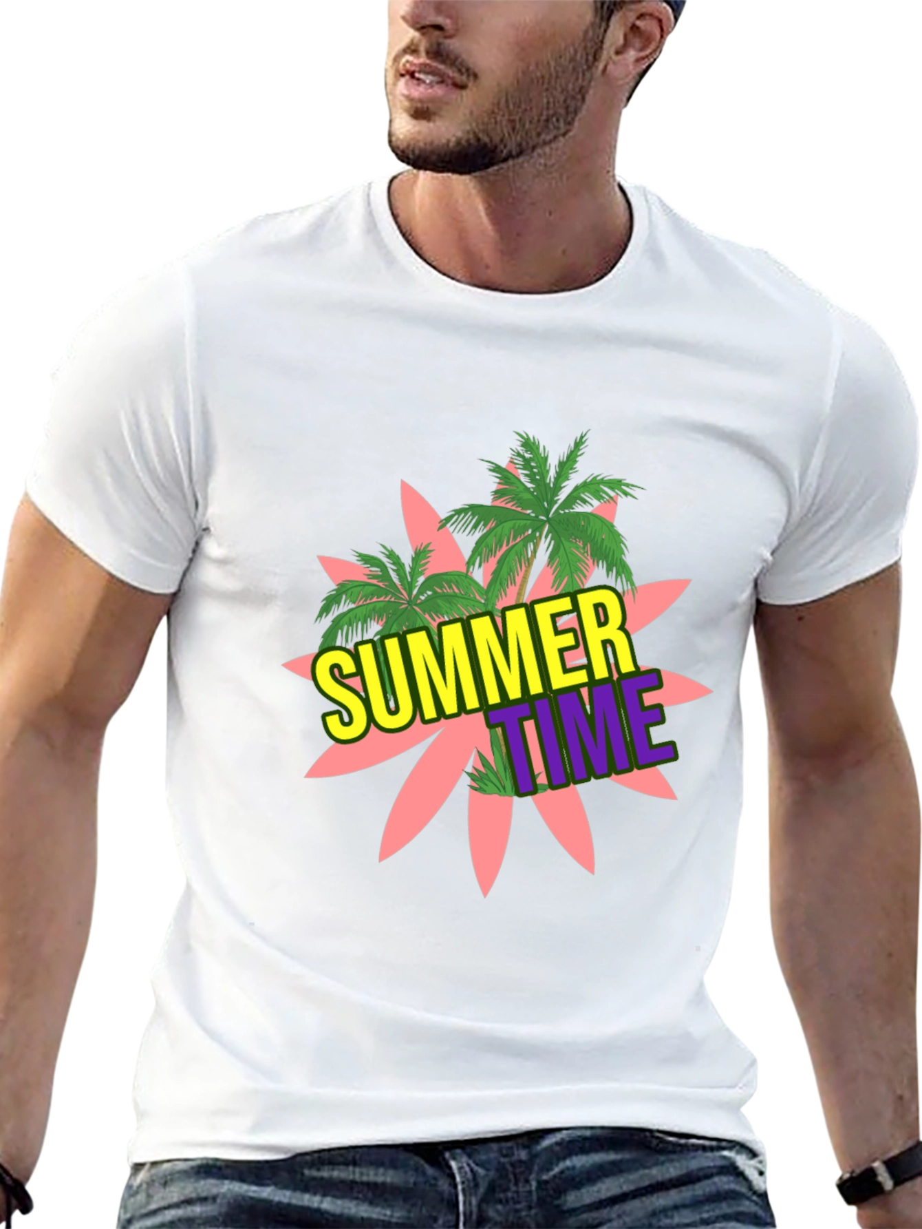 Summer Time Graphic Black T-Shirt
