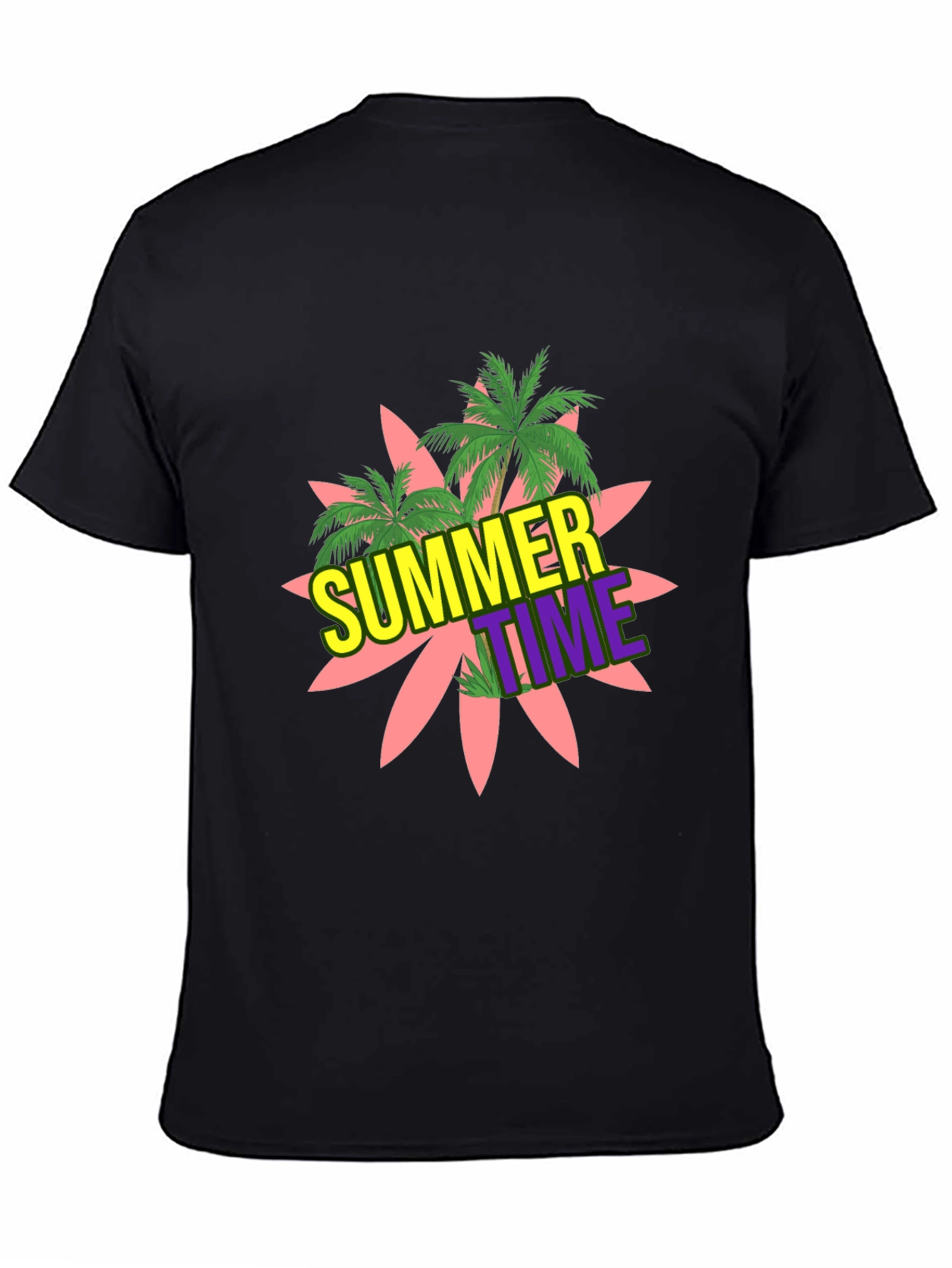 Summer Time Graphic Black T-Shirt
