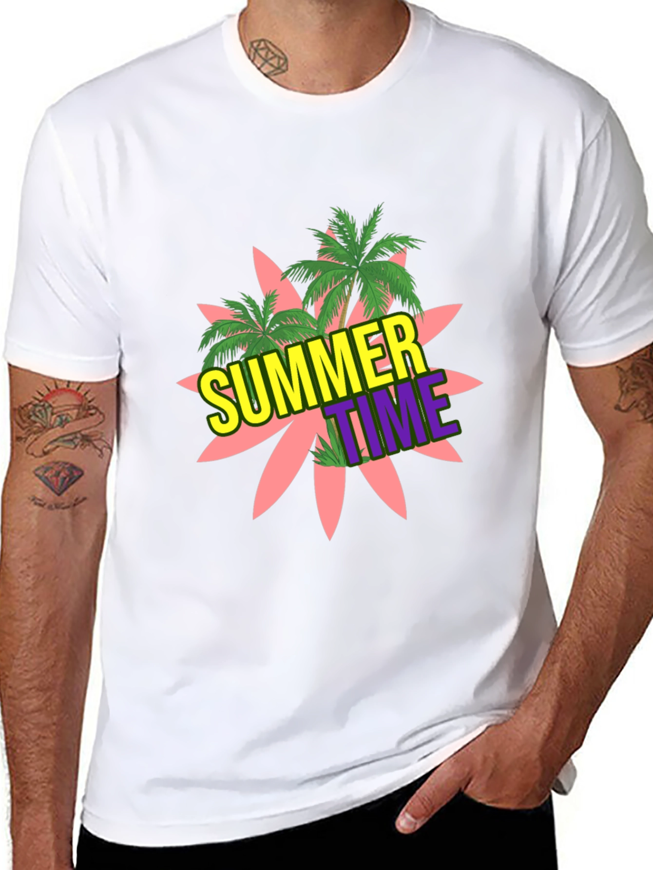 Summer Time Graphic Black T-Shirt