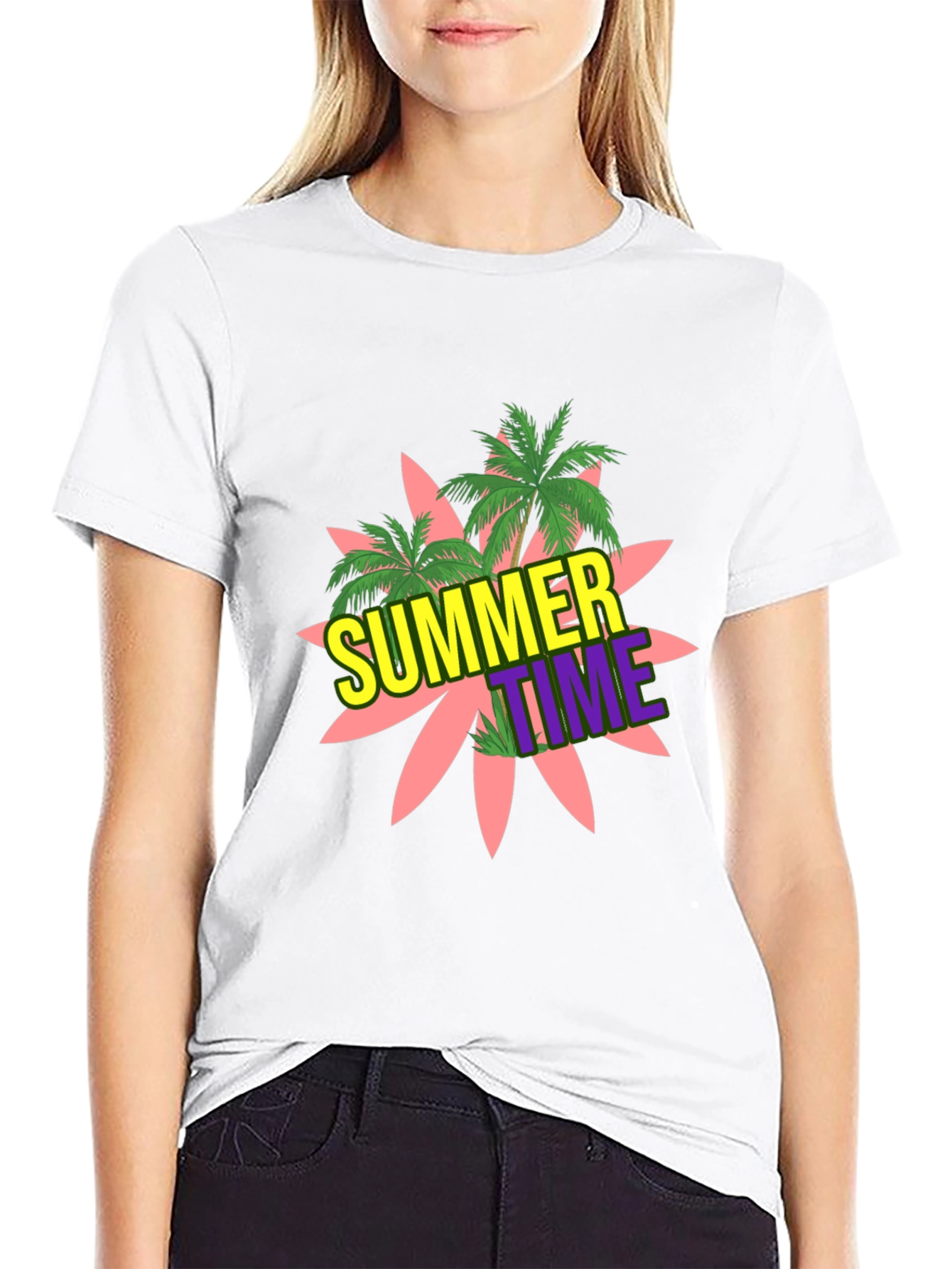Summer Time Graphic Black T-Shirt