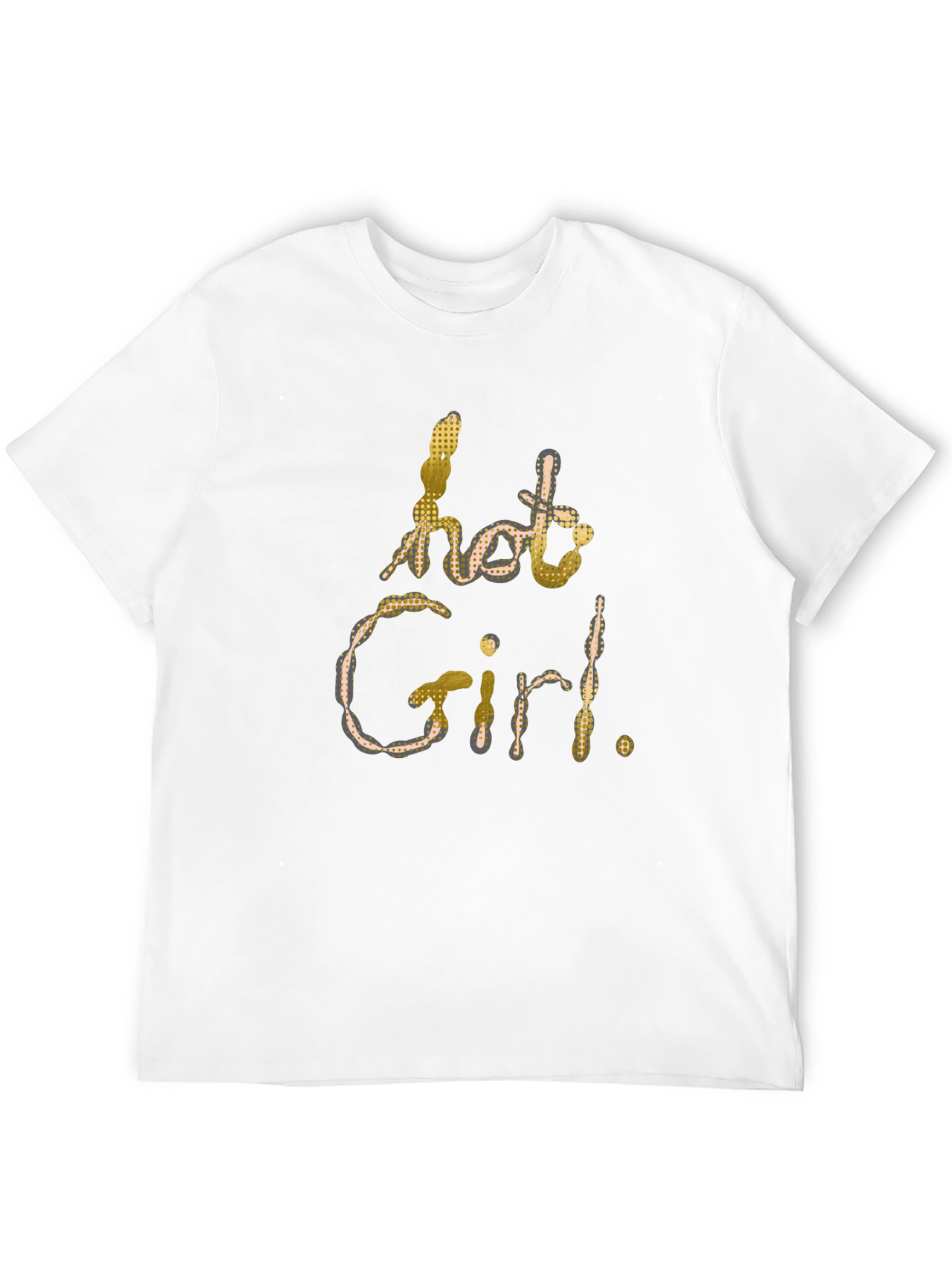 Hot Girl Graphic Print Black T-Shirt