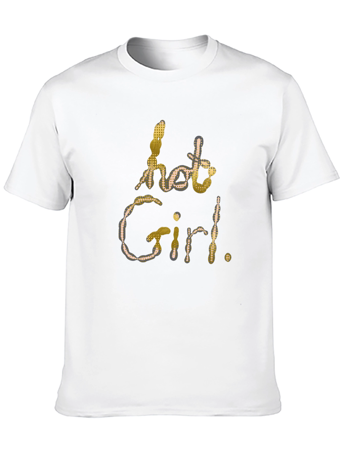 Hot Girl Graphic Print Black T-Shirt