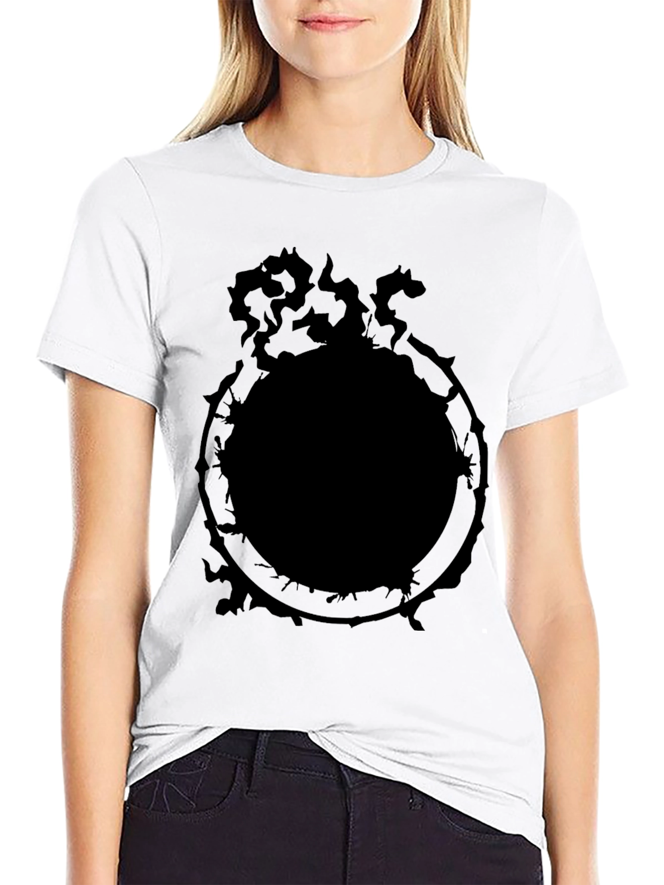 Mens Black Graphic Tee - Ouroboros Serpent