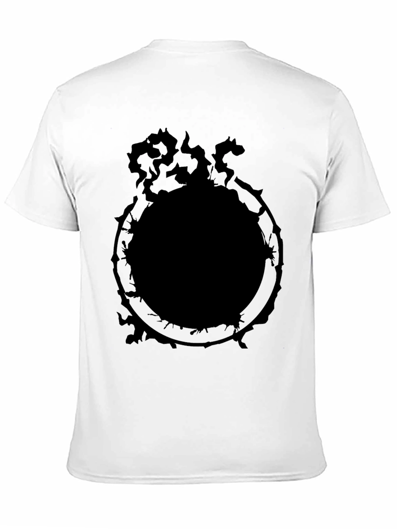 Mens Black Graphic Tee - Ouroboros Serpent