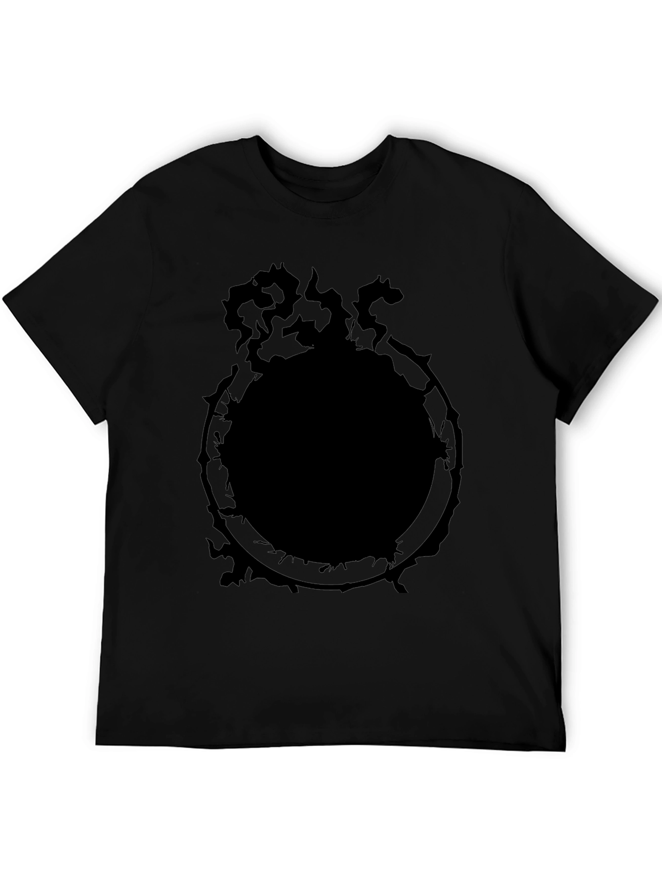 Mens Black Graphic Tee - Ouroboros Serpent