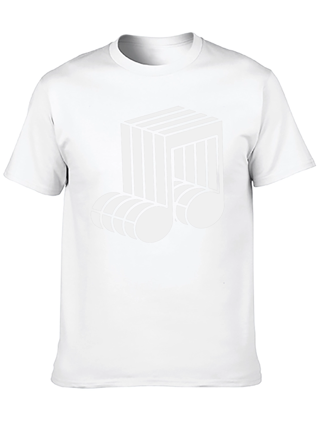 Optical Illusion Music Note Graphic Tee - Black