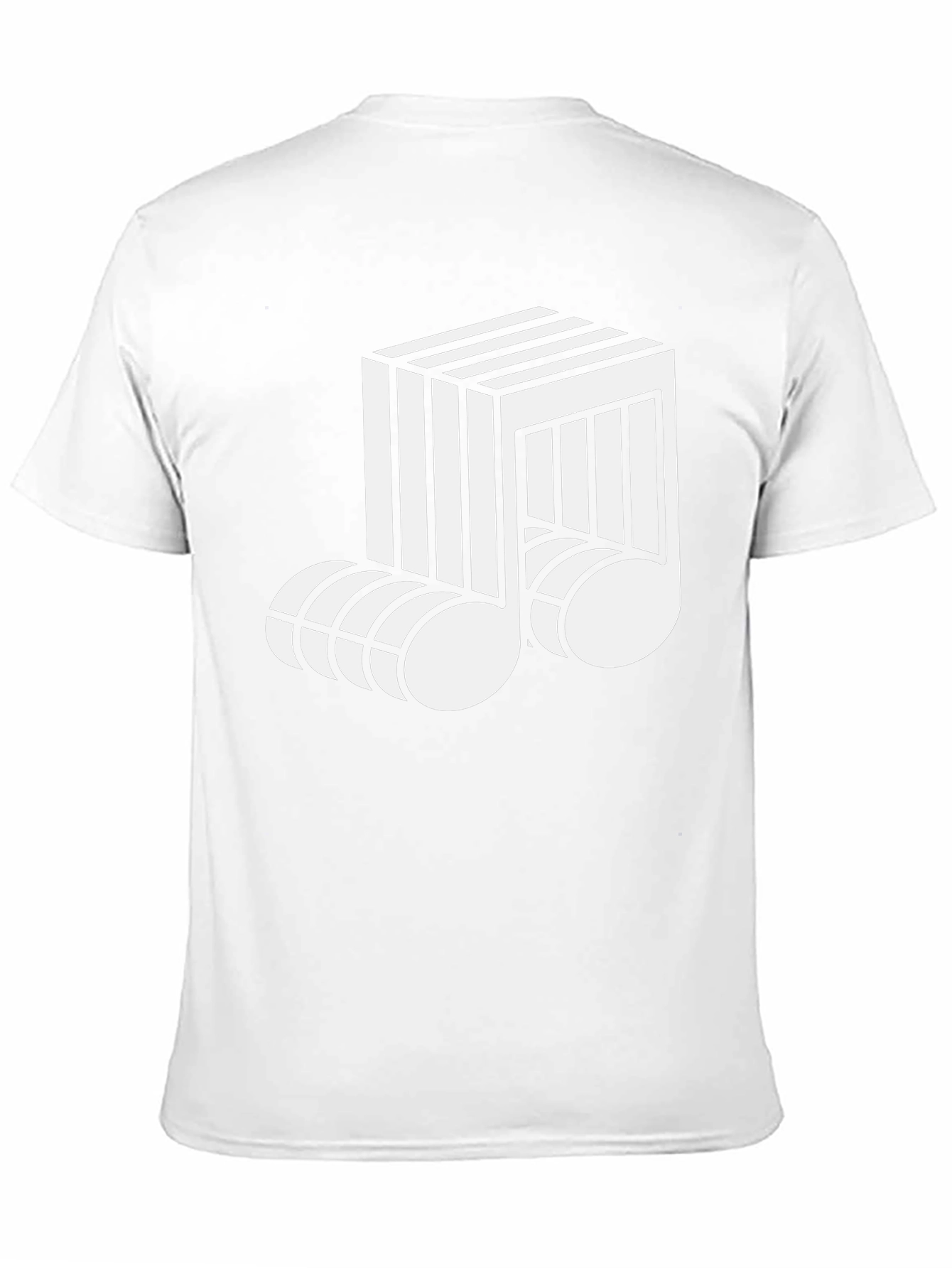 Optical Illusion Music Note Graphic Tee - Black