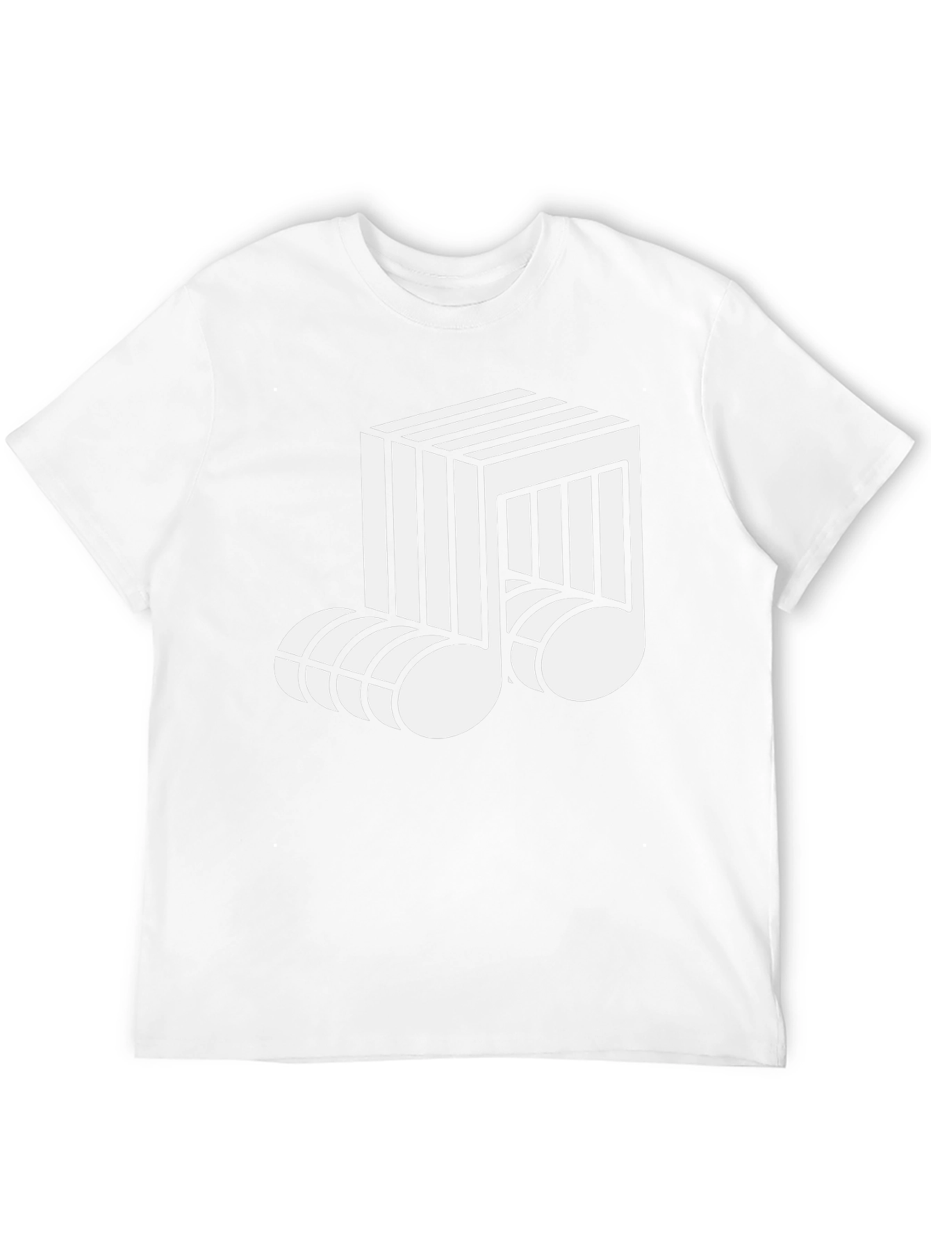 Optical Illusion Music Note Graphic Tee - Black