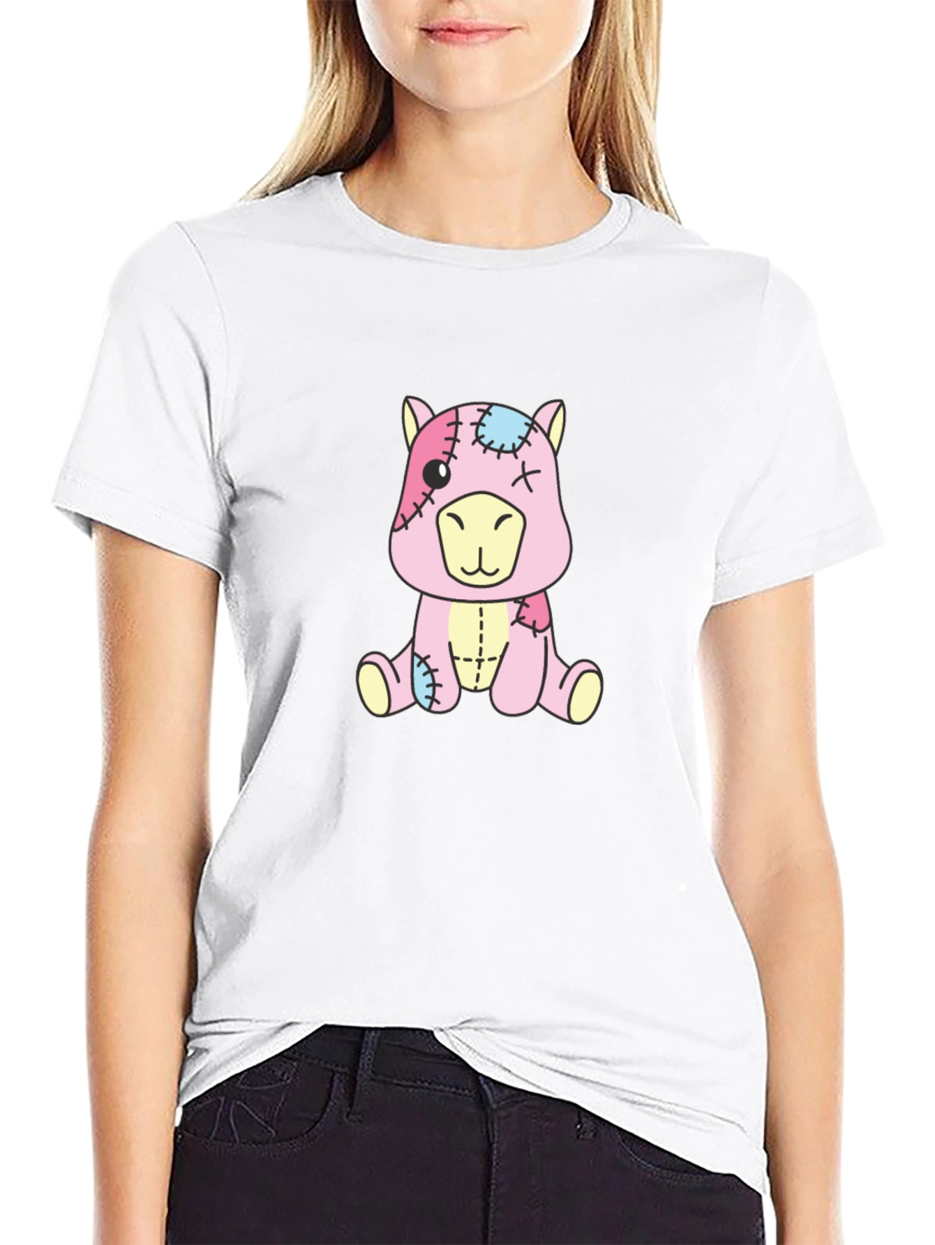 Cute Cartoon Stuffed Animal Graphic Tee