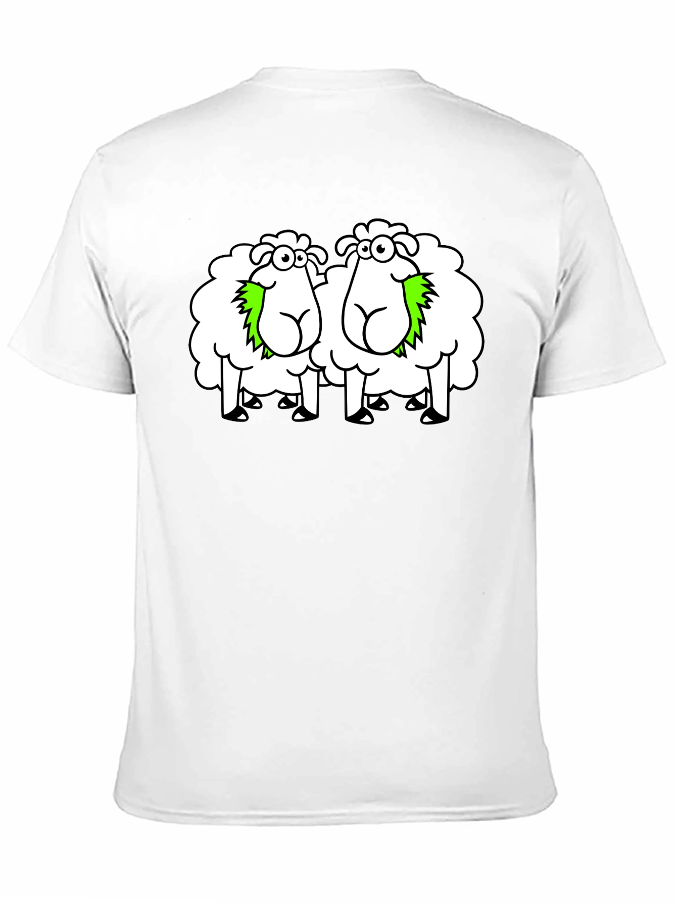 Funny Sheep Cartoon Black T-Shirt