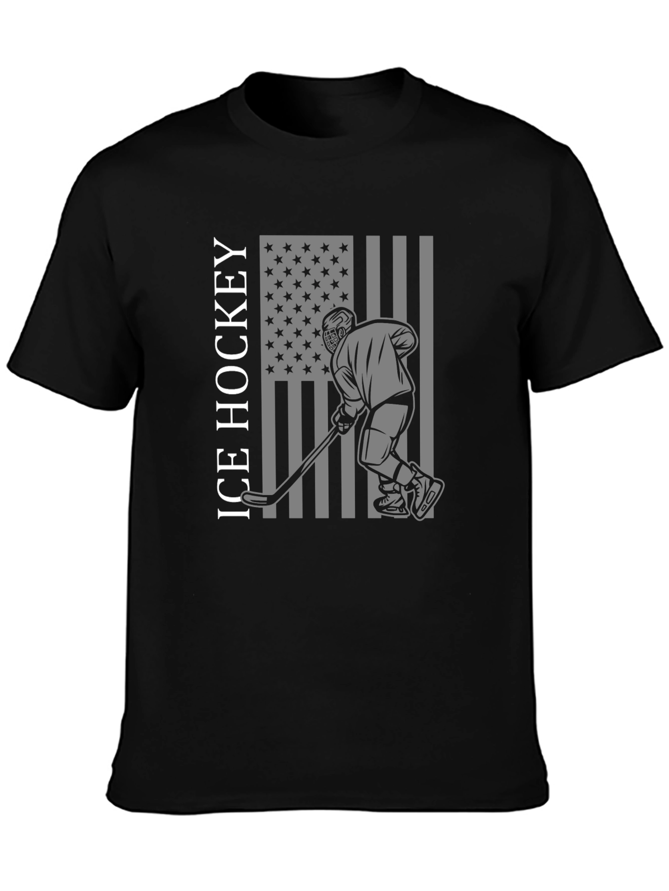 Ice Hockey American Flag T-Shirt