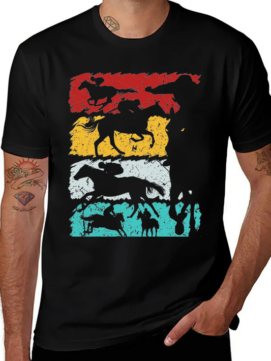 Vintage Equestrian Horse Racing Retro Horse Unisex Casual T-Shirt – Clean Design For Daily Comfort