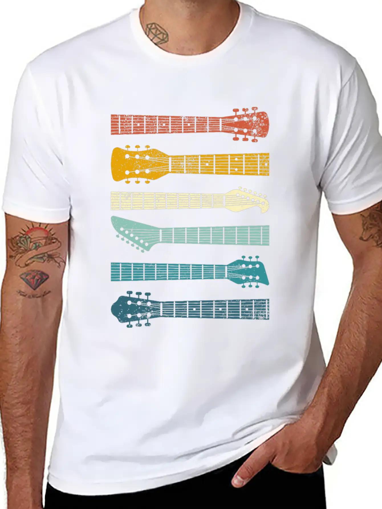 Vintage Guitars Guitarist Blues Rock Music Lover Unisex Casual T-Shirt – Clean Design For Daily Comfort