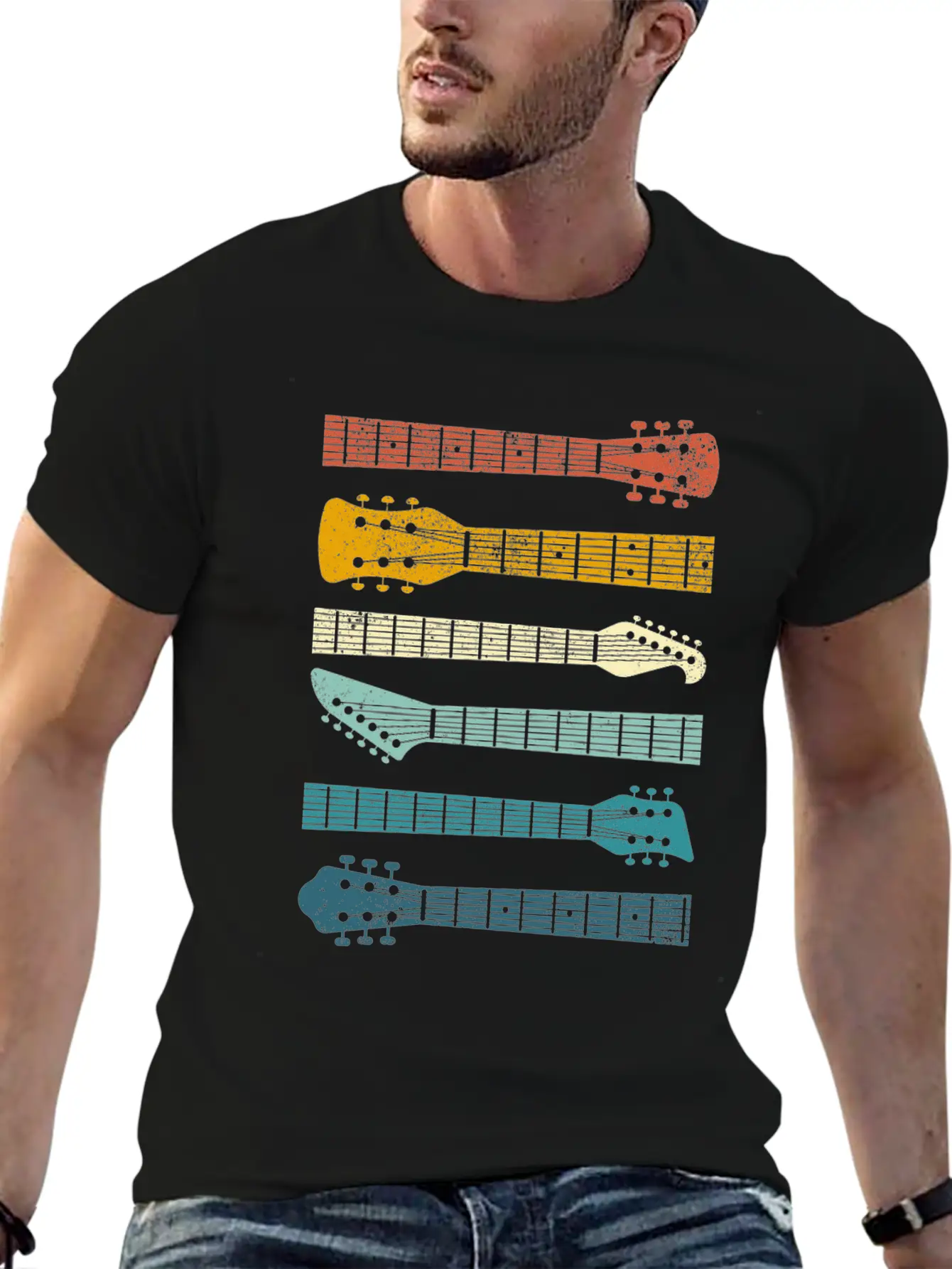 Vintage Guitars Guitarist Blues Rock Music Lover Unisex Casual T-Shirt – Clean Design For Daily Comfort