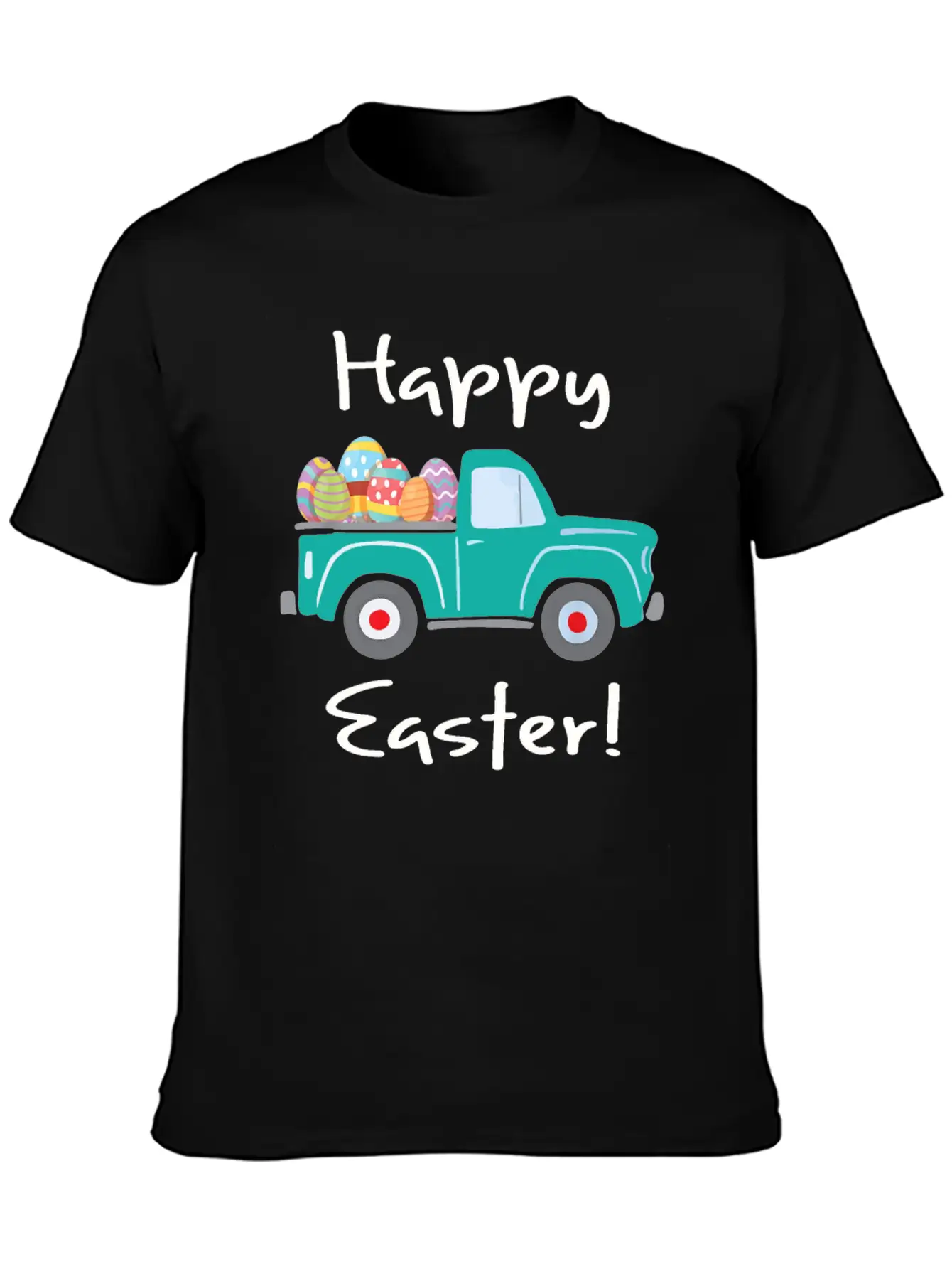 Vintage Truck With Easter Eggs Happy Easter Tshirt Unisex Casual T-Shirt – Clean Design For Daily Comfort