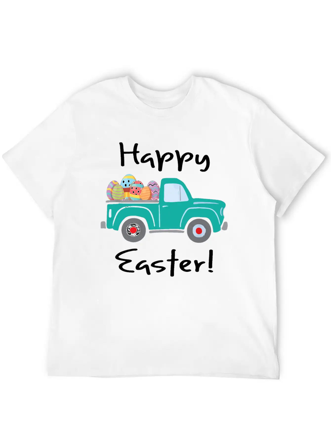 Vintage Truck With Easter Eggs Happy Easter Tshirt Unisex Casual T-Shirt – Clean Design For Daily Comfort