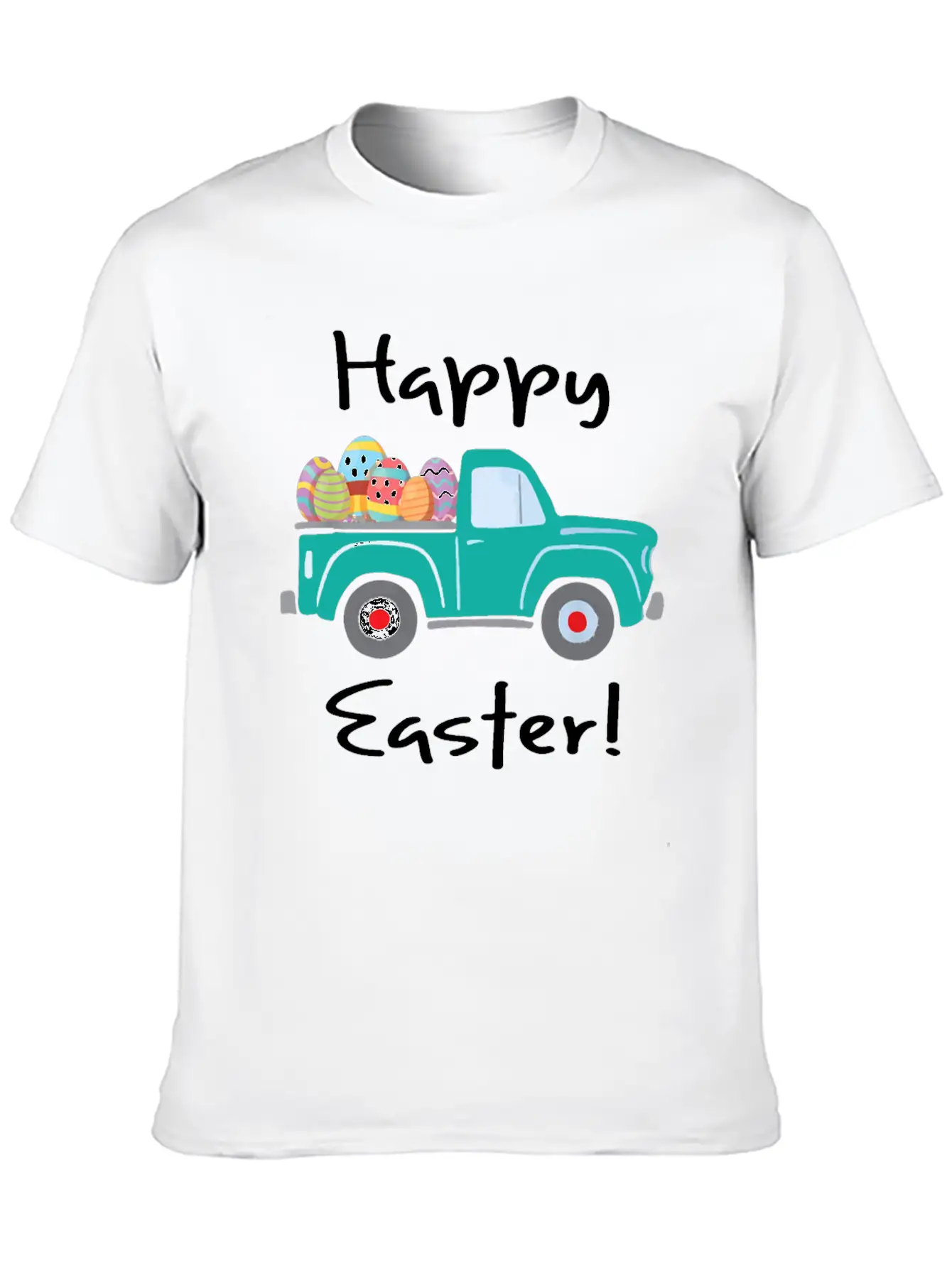 Vintage Truck With Easter Eggs Happy Easter Tshirt Unisex Casual T-Shirt – Clean Design For Daily Comfort