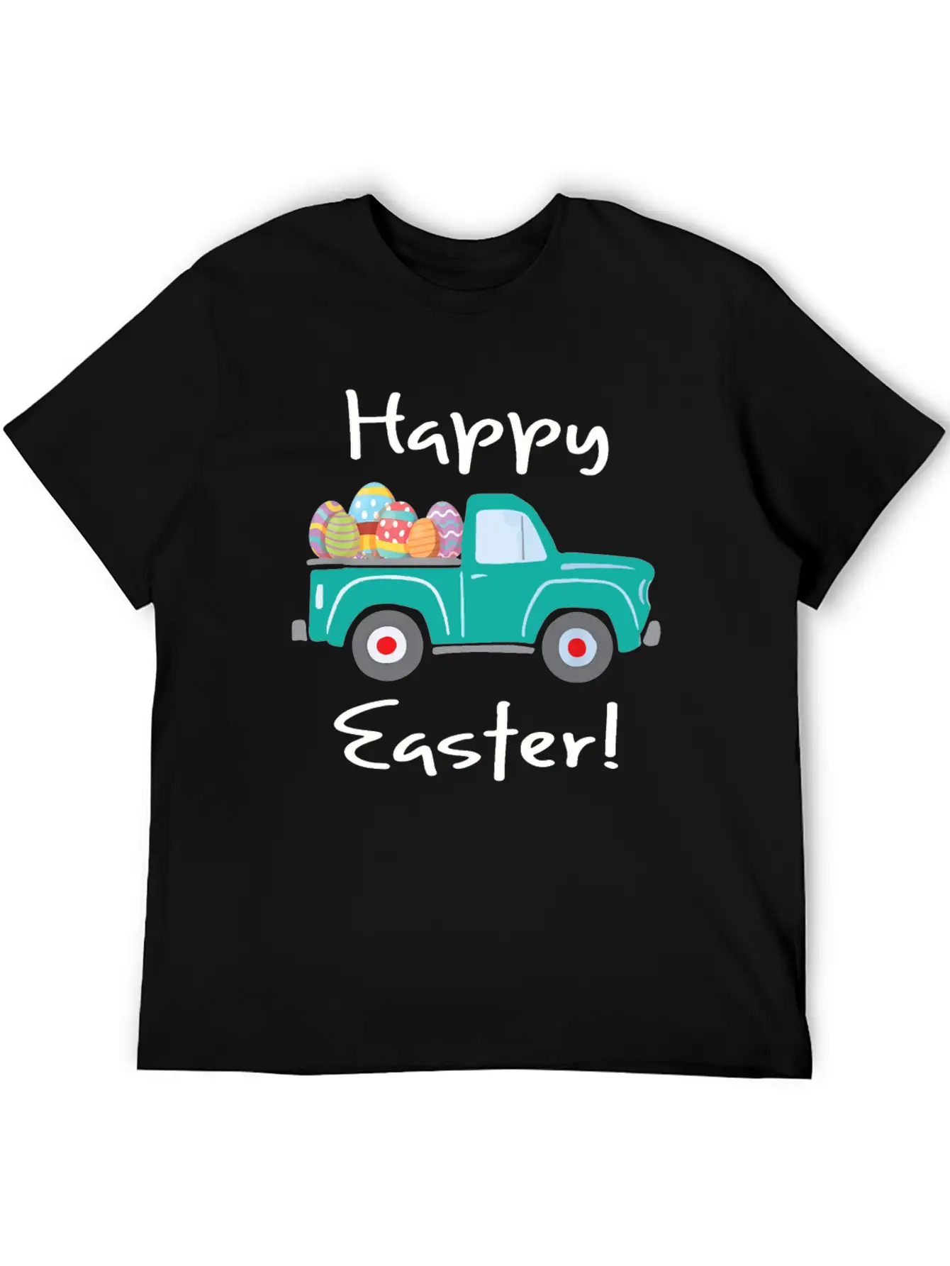 Vintage Truck With Easter Eggs Happy Easter Tshirt Unisex Casual T-Shirt – Clean Design For Daily Comfort