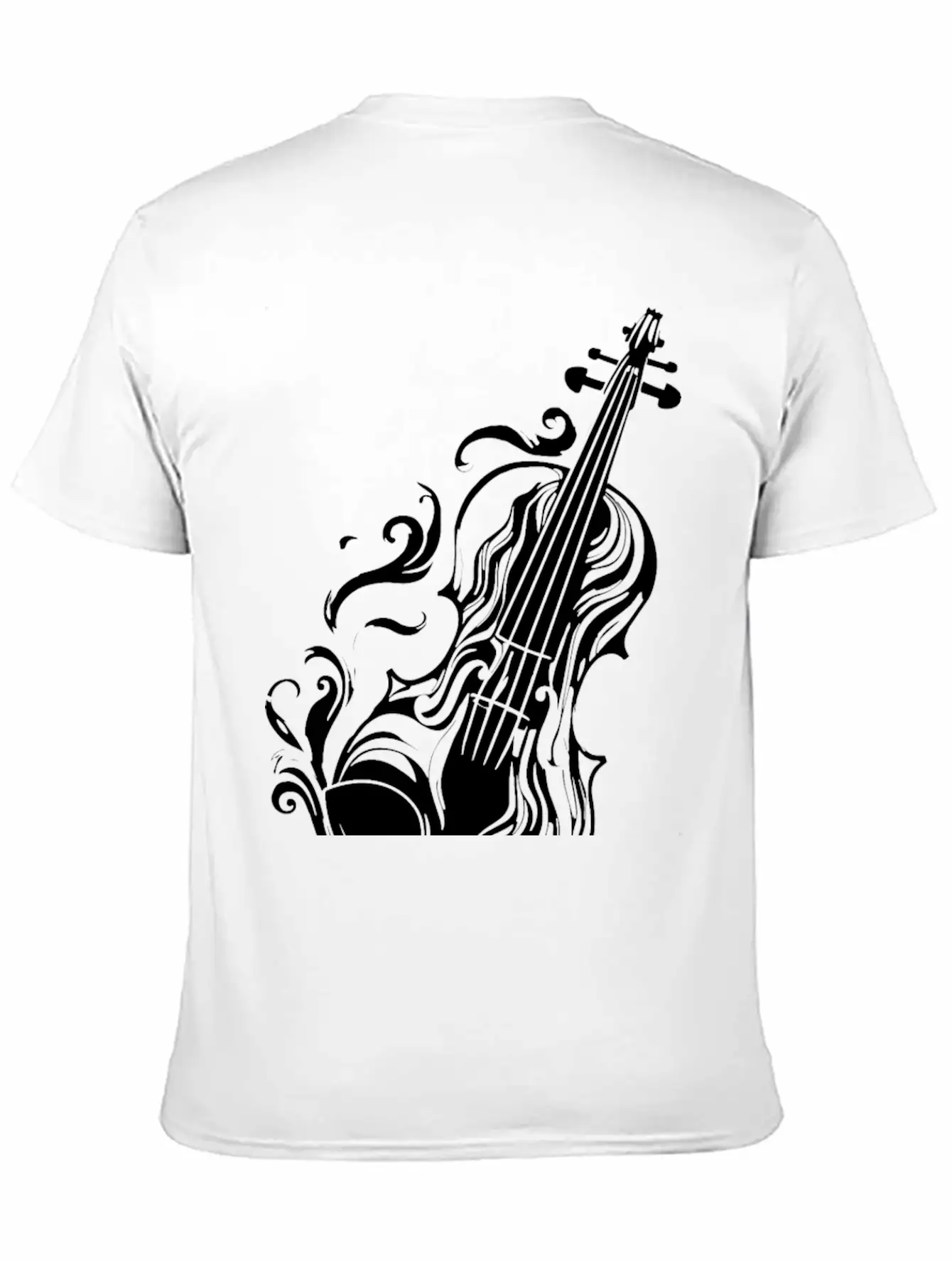 Violin Cartoon Style Unisex Casual T-Shirt – Clean Design For Daily Comfort